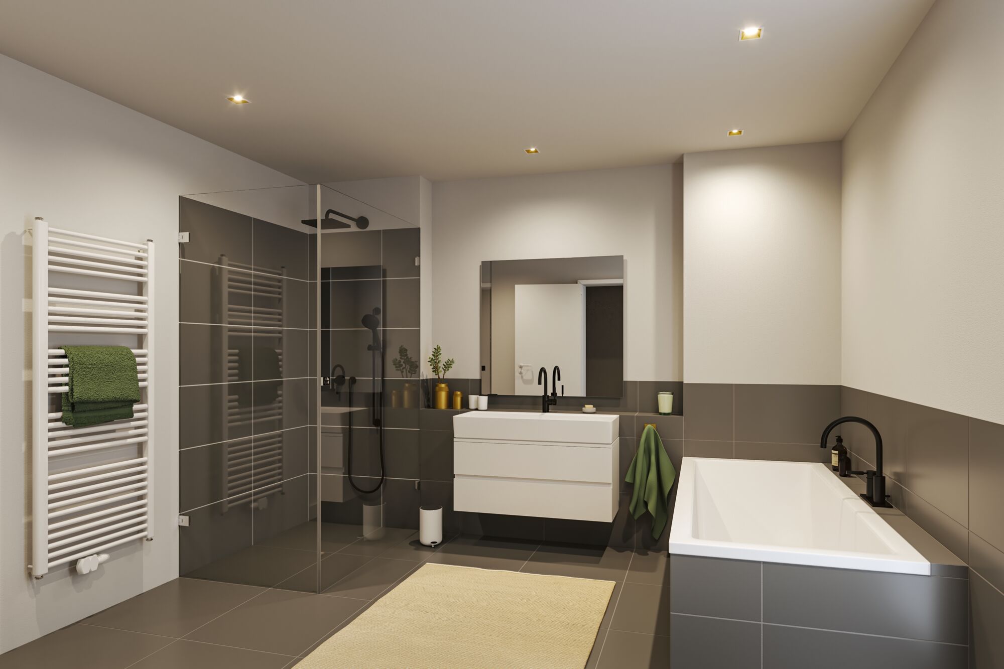 3x Recessed spotlight Cole Coin Square Gold