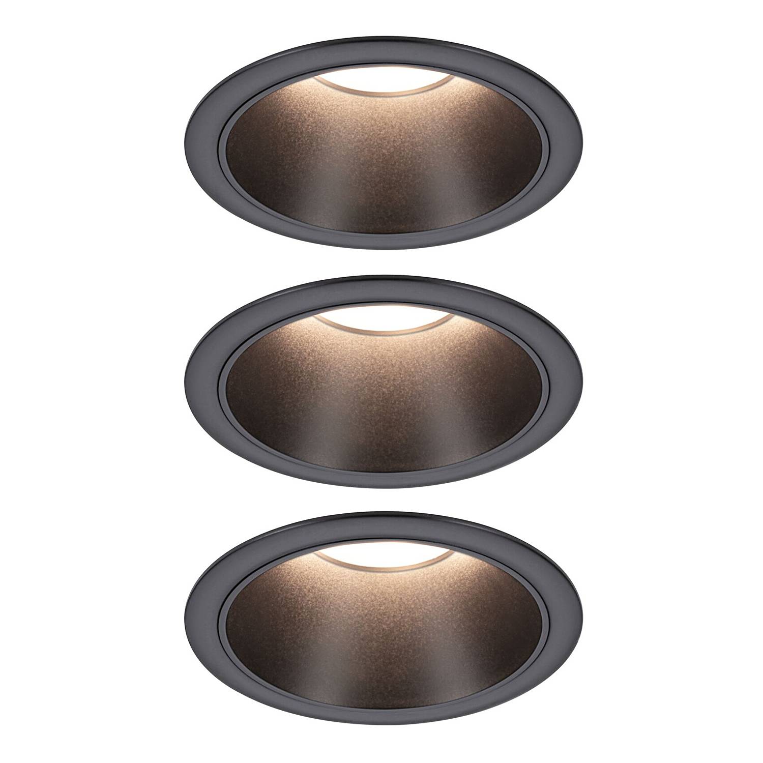 3x Cole Coin Recessed light set Aluminium Black