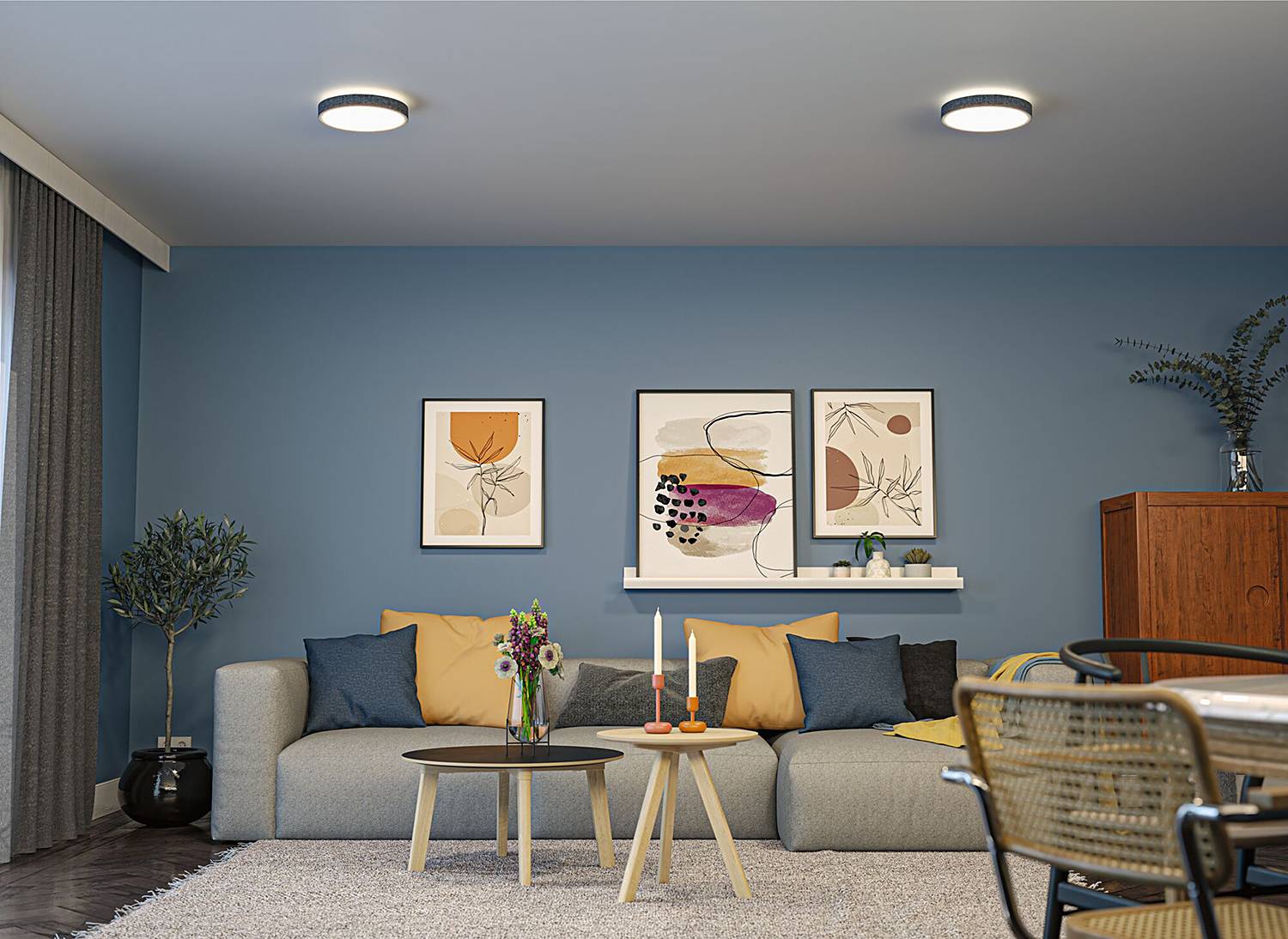 Cosara Typ B LED-Deckenleuchte Kunststoff Grau