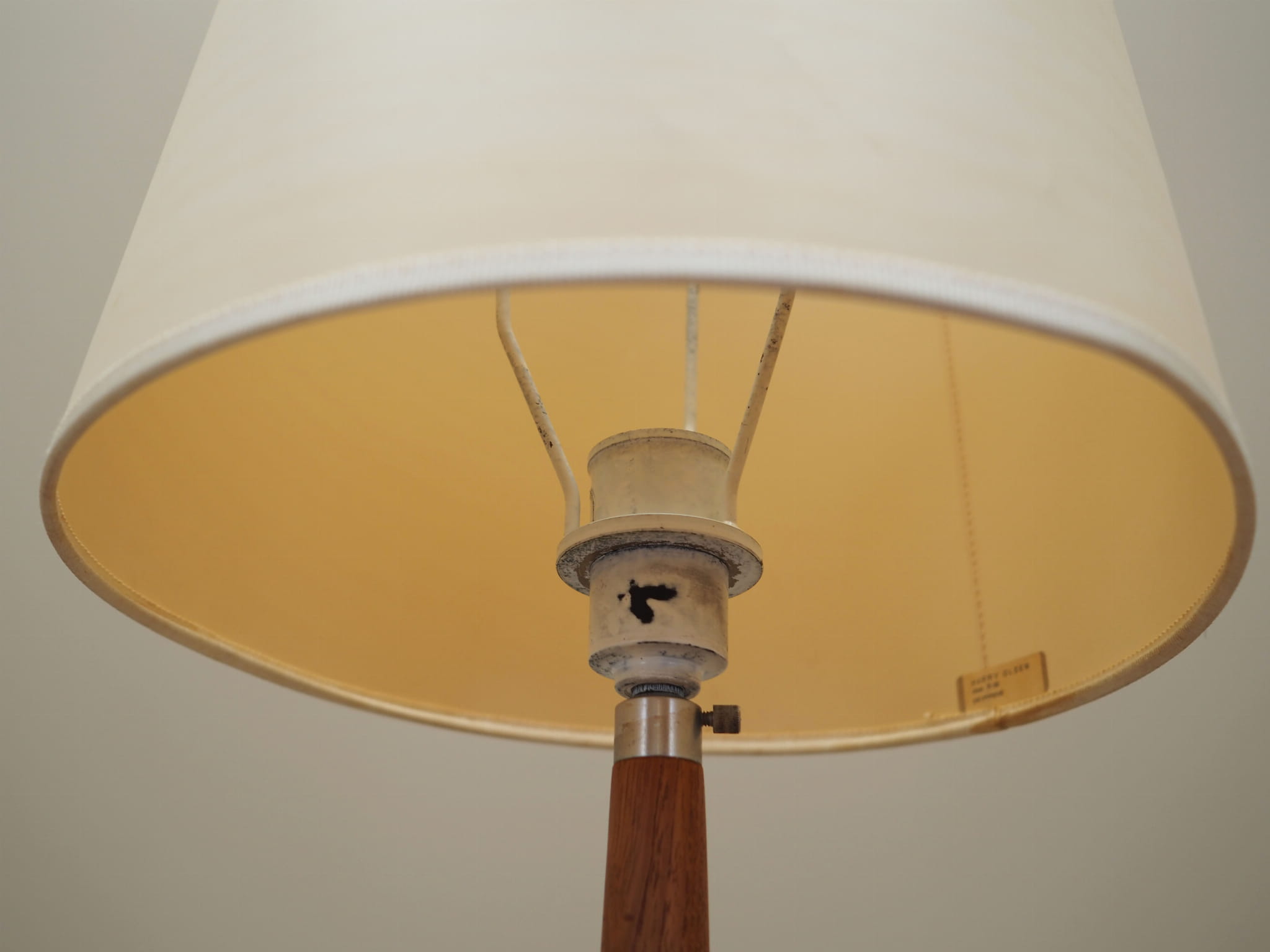 Vintage floor lamp metal plastic beige 1970s