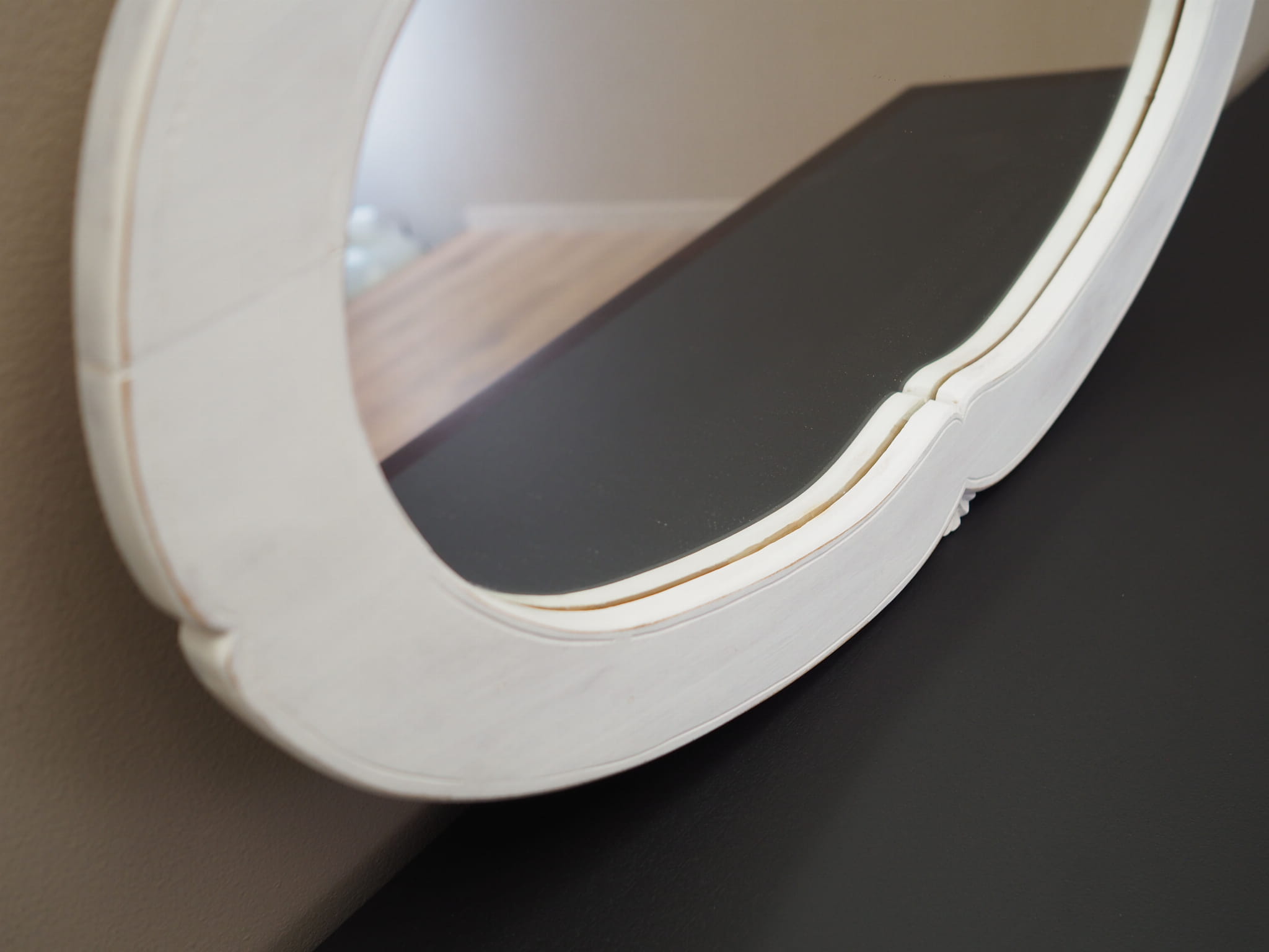 Vintage Mirror Pine White 1960s