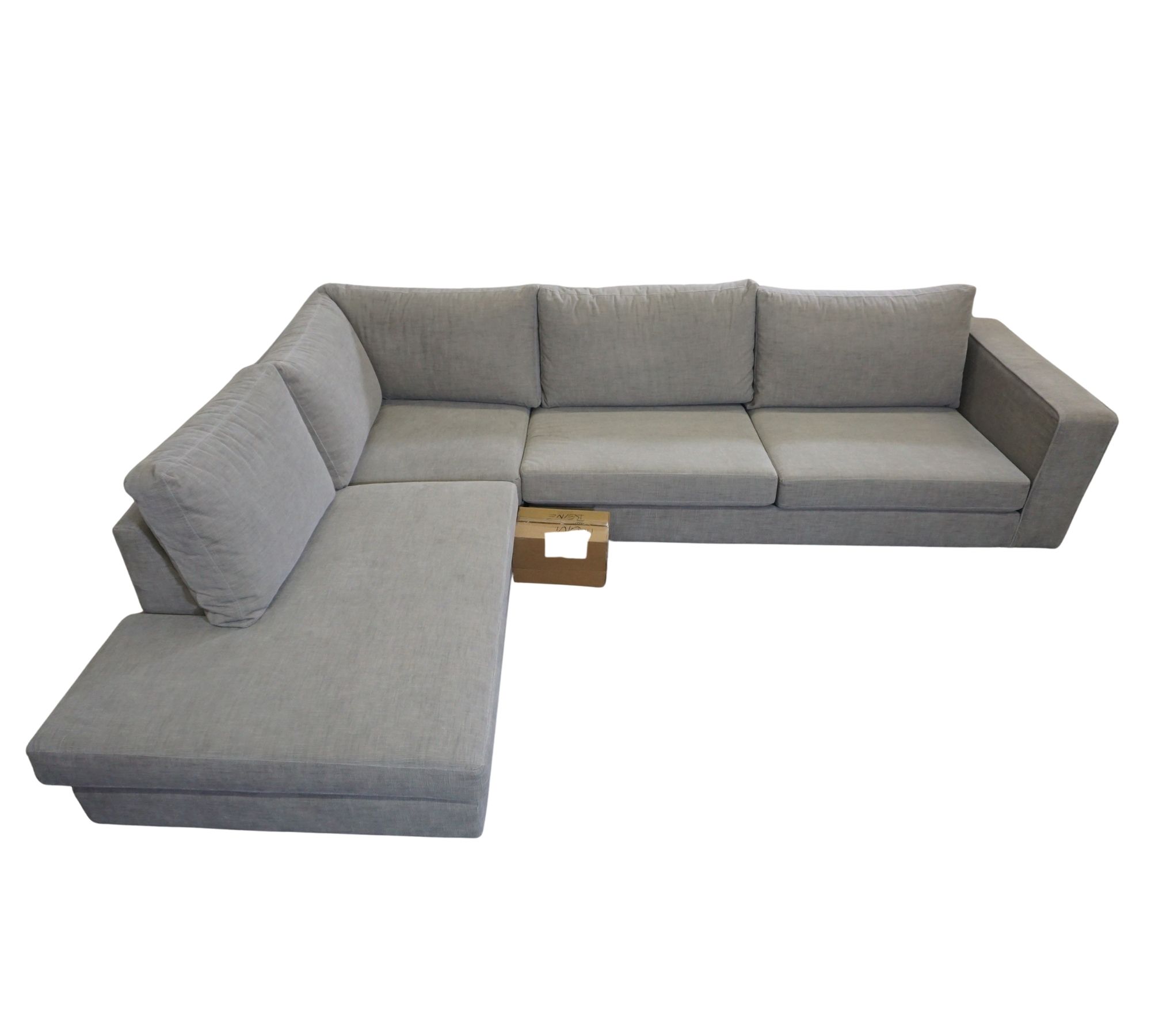 Indivi Ecksofa mit Loungemodul Napoli-Stoff 2250 Silvergrau