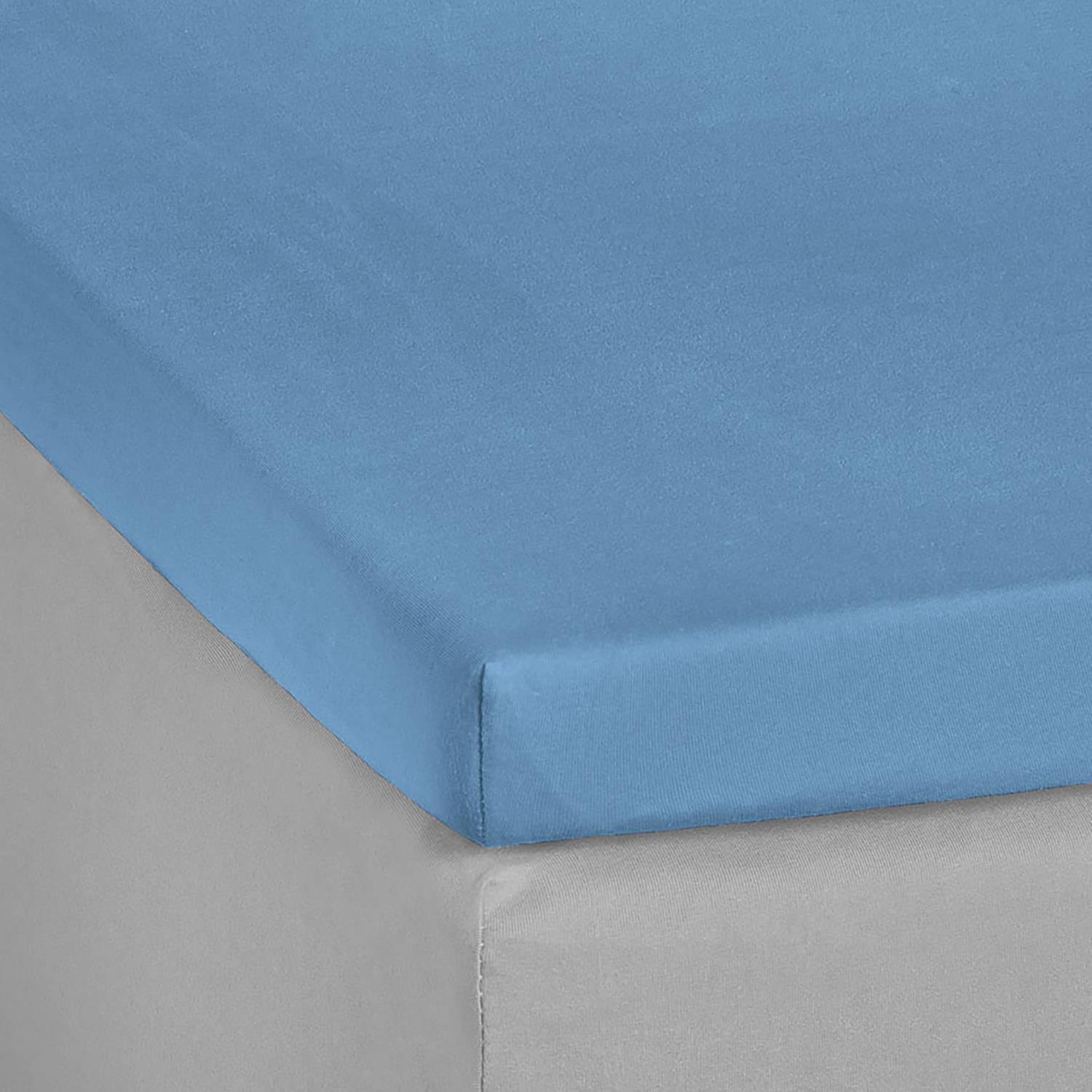 Spannbetttuch Vario-Stretch Jersey Blau 200 x 200 cm