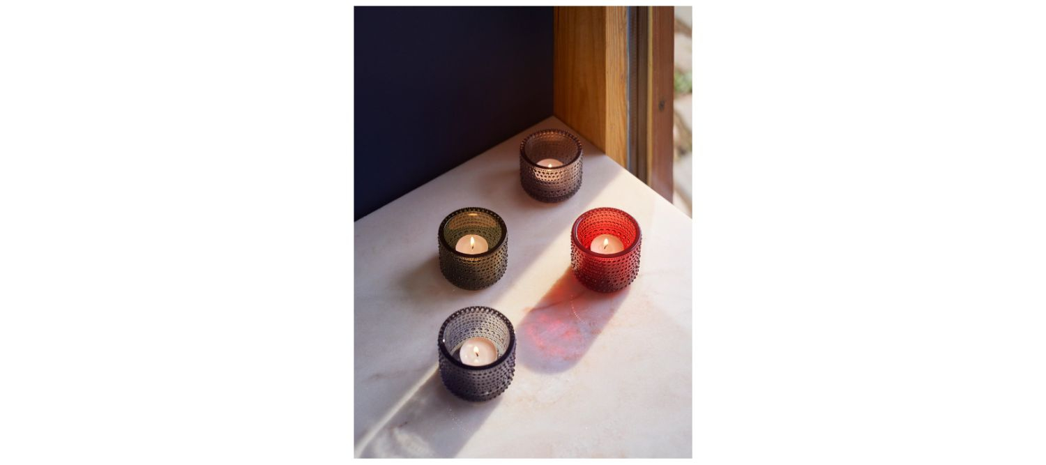 Kastehelmi Votive Windlicht Rot