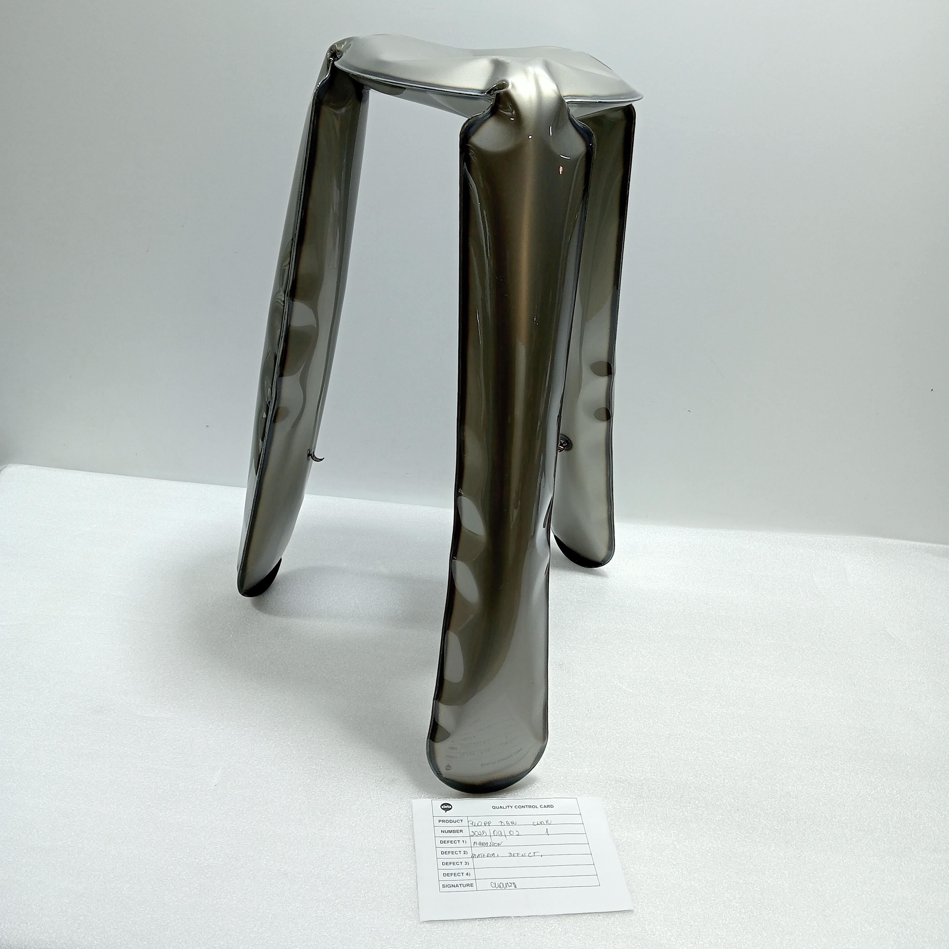 Plopp Stool Steel Raw Painted