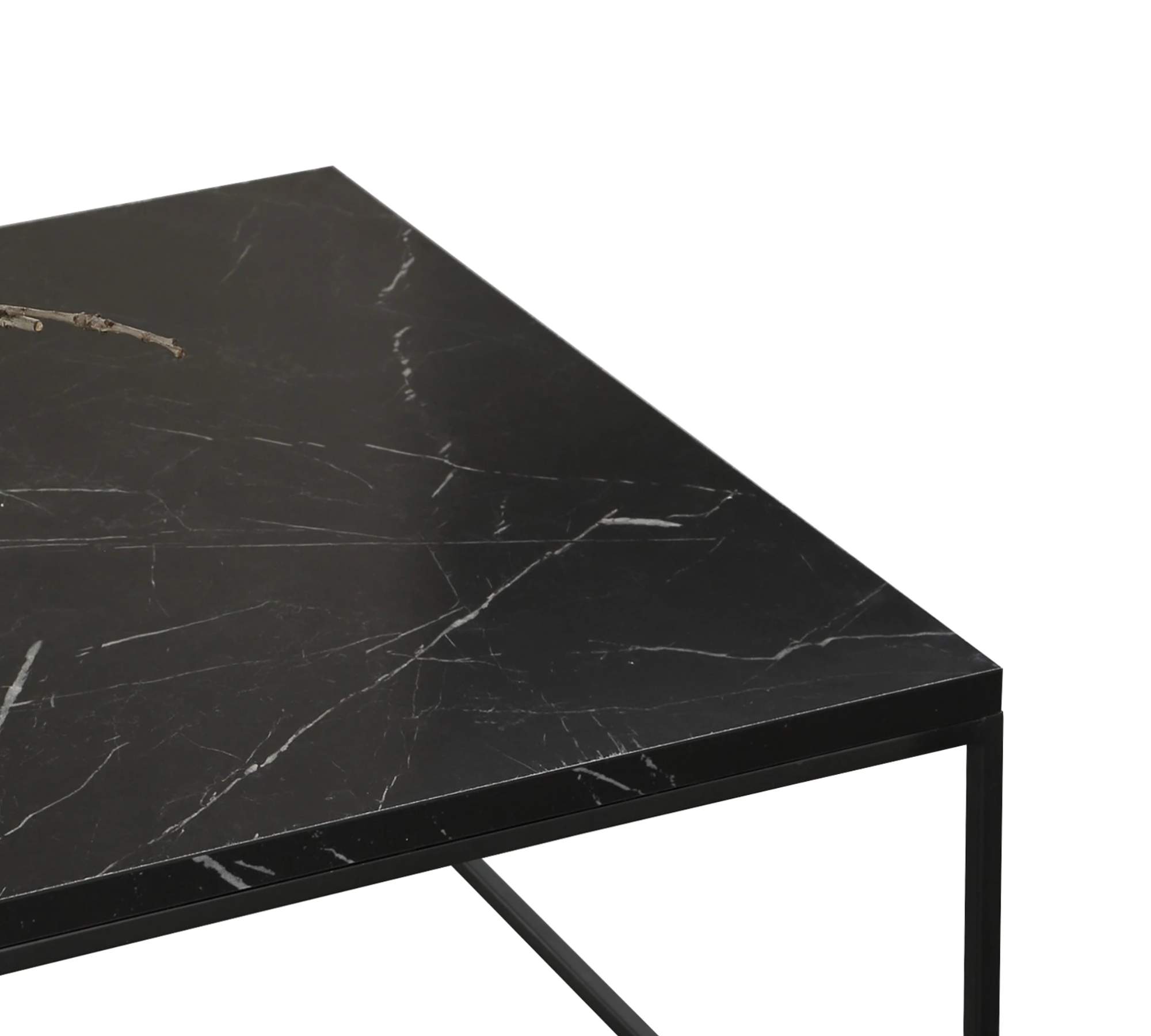 Couchtisch Marmor Dekor Metalll Schwarz
