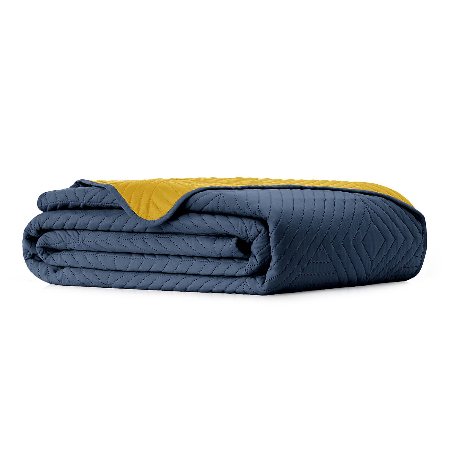 Lofta Tagesdecke Polyester Senfgelb Blau 170 x 270 cm
