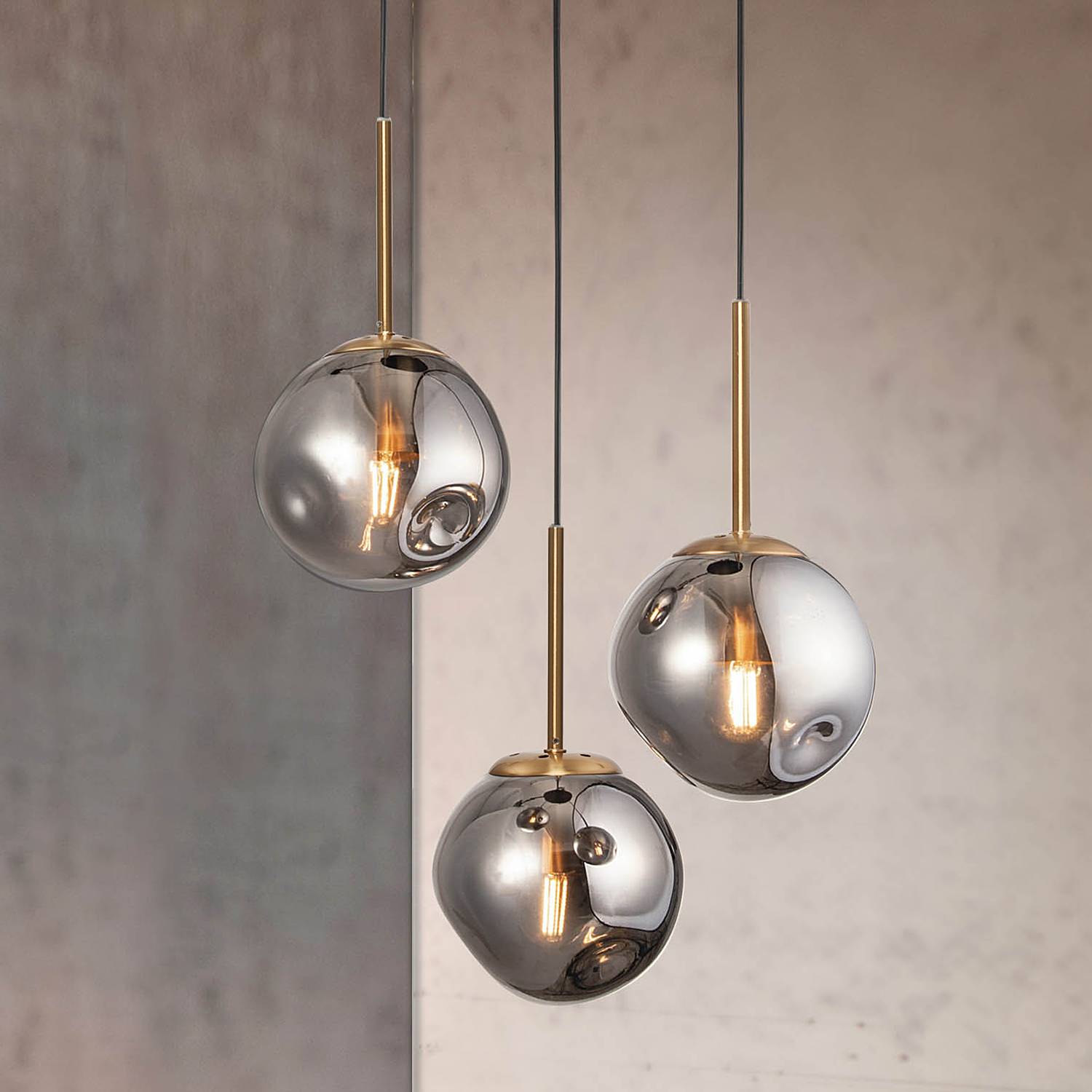Spada Pendant Light 3-bulb Aluminum