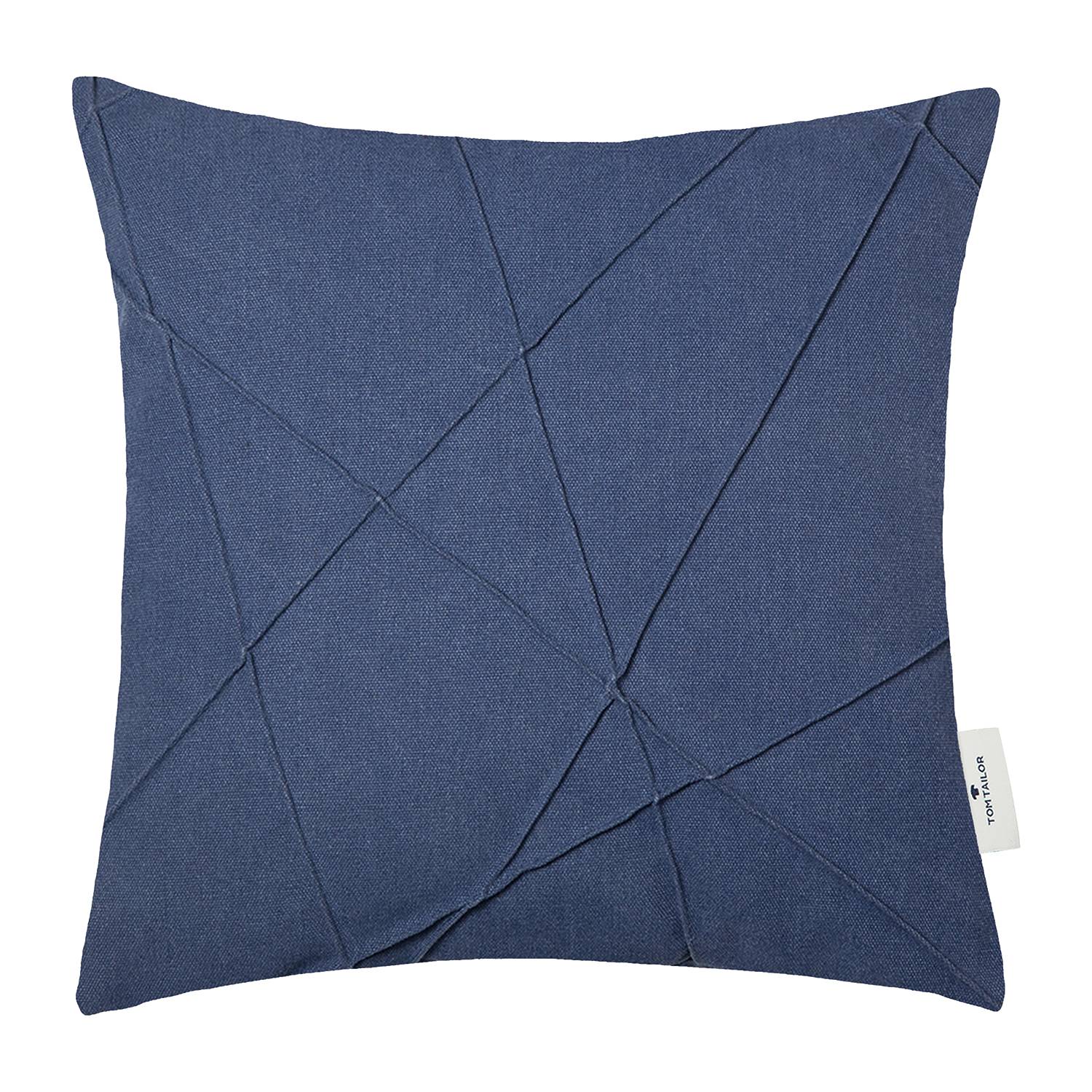 Washed Pillowcase Cotton Polyester Navy Blue