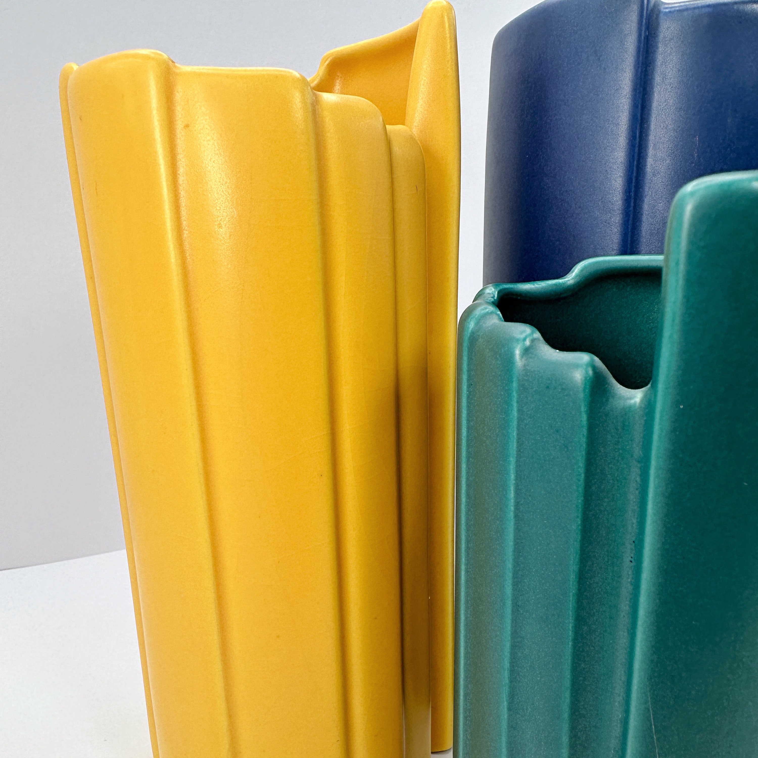 3x Blumenvase Postmodern Keramik 1990er Jahre