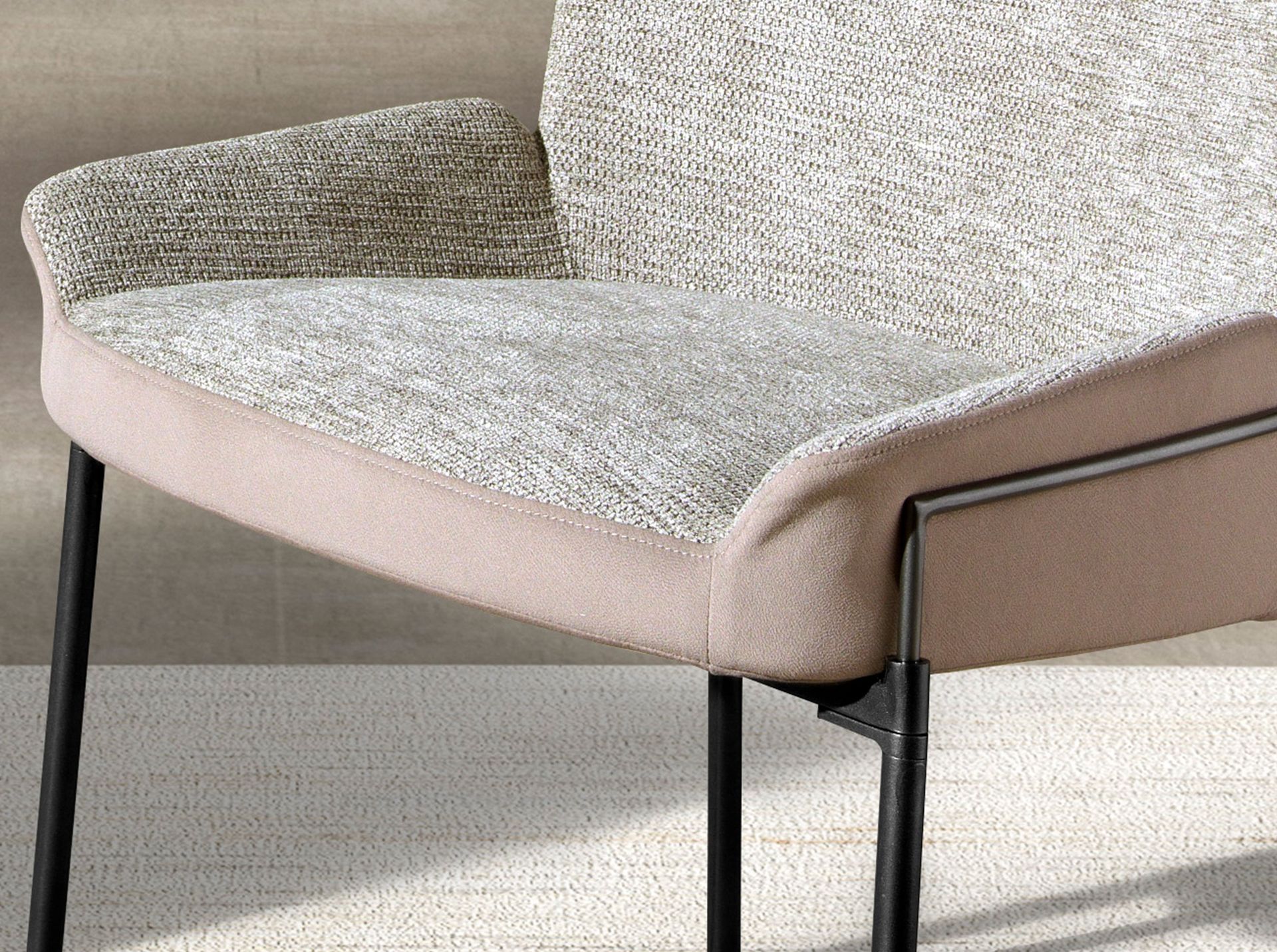 Esszimmerstuhl Leder Textil Grau