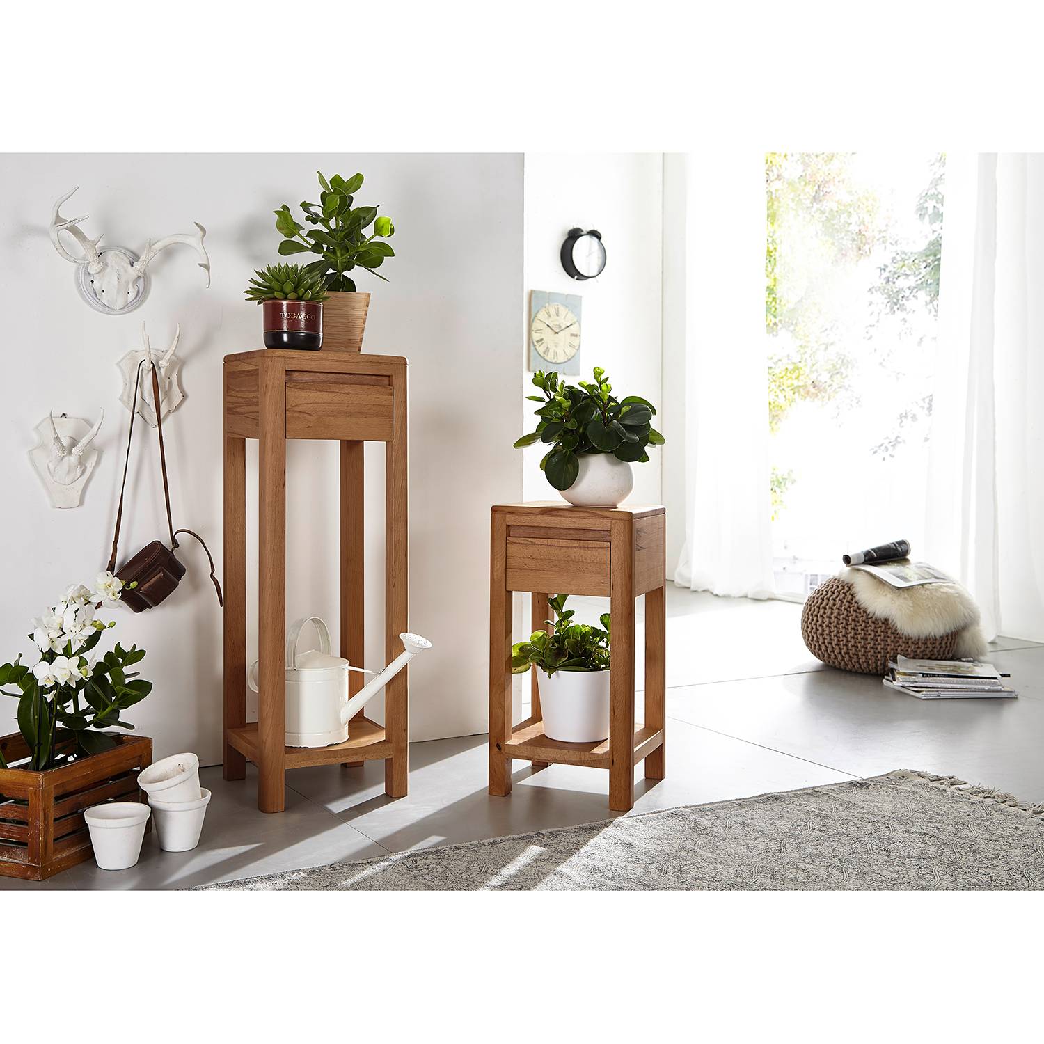 Side table Anamur I Heartwood beech solid wood 90 cm