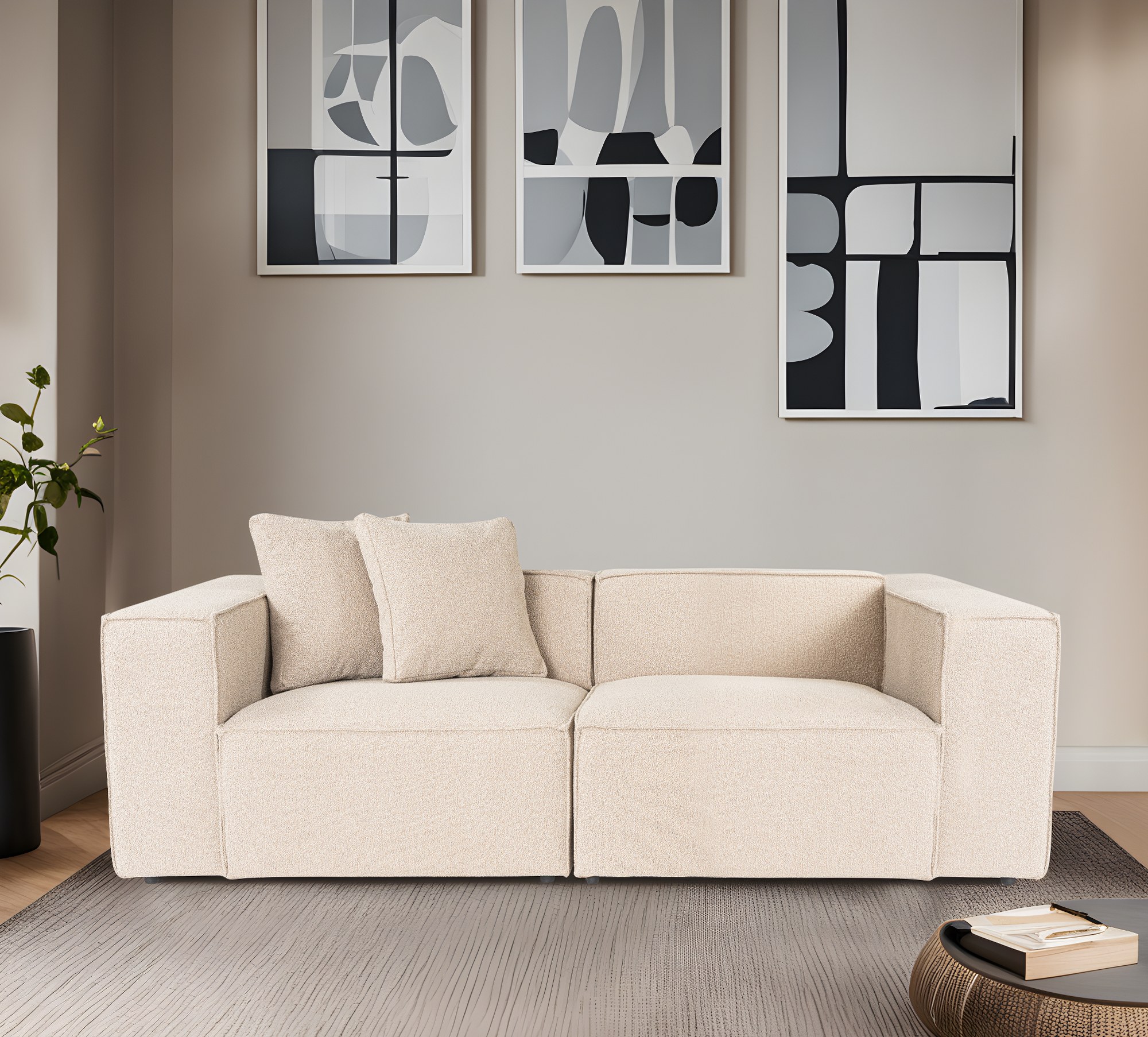Lora 2-seater sofa Beige