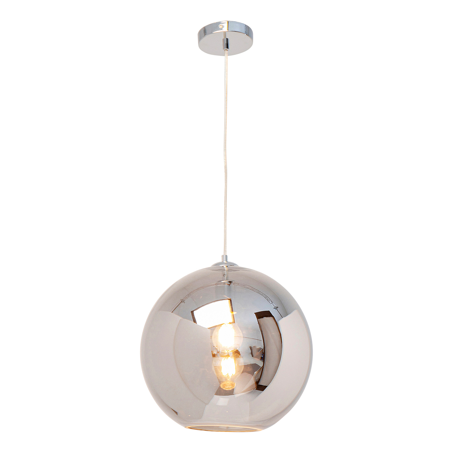 Caldaia Typ B Pendelleuchte  Stahl Klarglas Silber