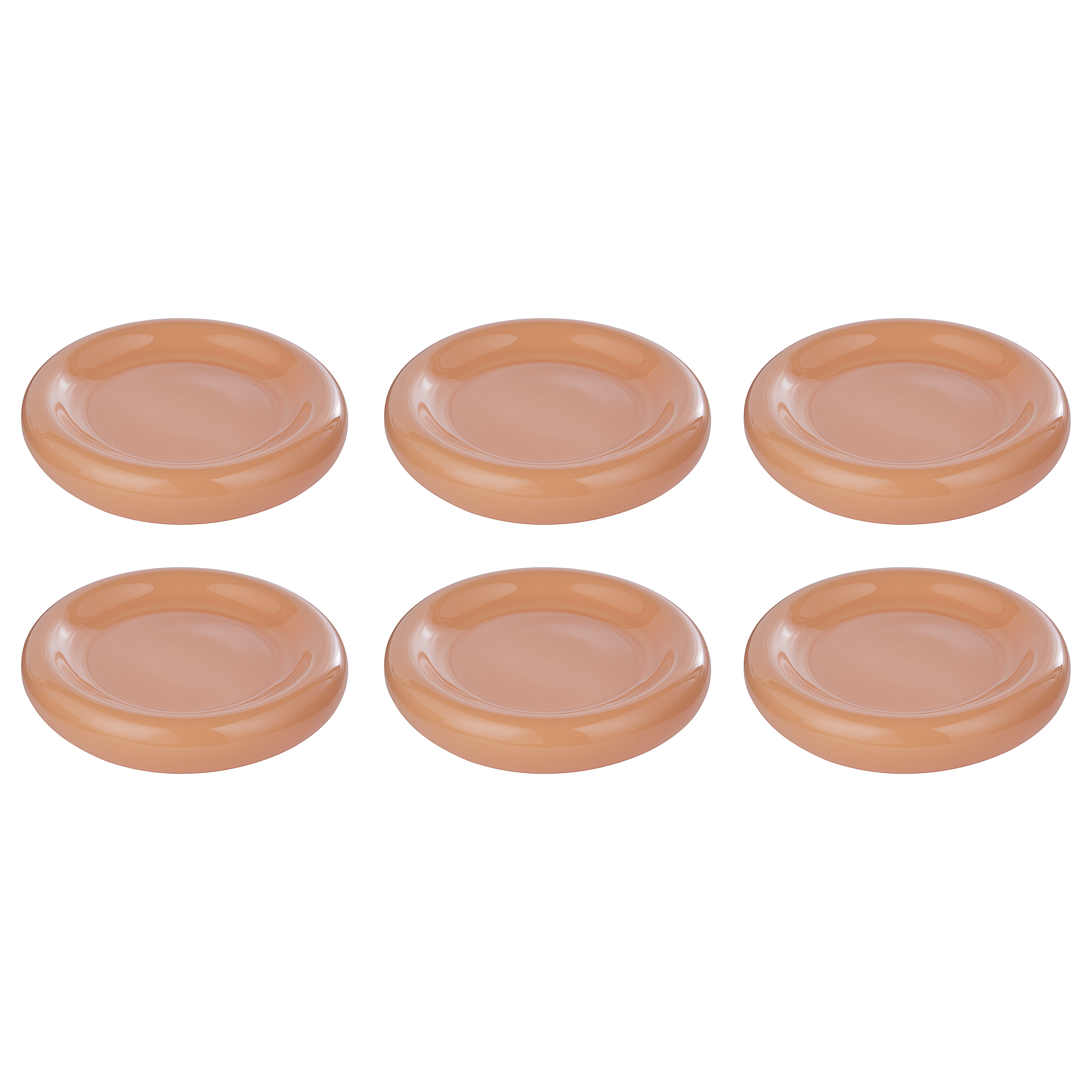 Chunky 6x Untertasse Pastellorange