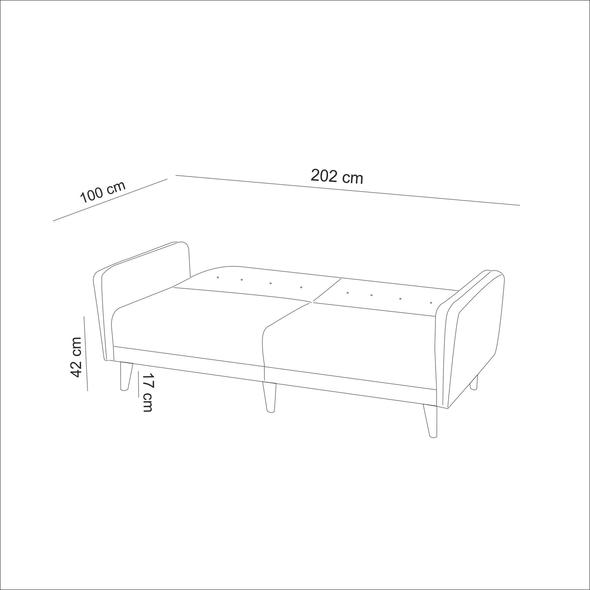 Aria Schlafsofa 3-Sitzer Dunkelblau