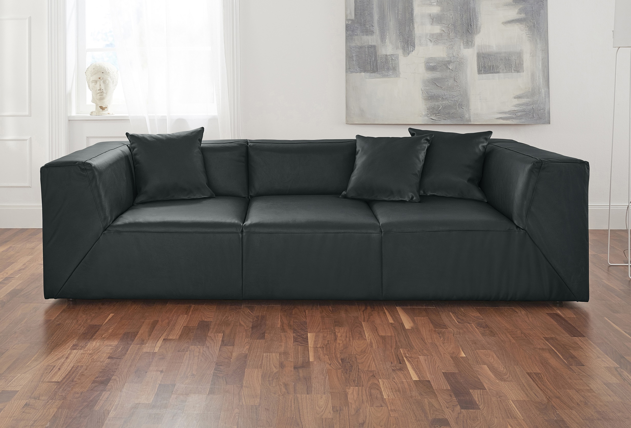 Sam Sofa 3-Sitzer Leder Schwarz