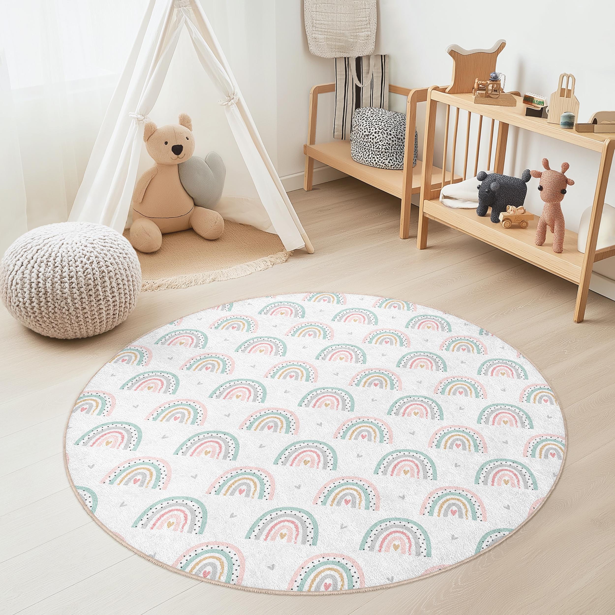 Regenbogen Kinderspielteppich Mehrfarbig Ø150cm