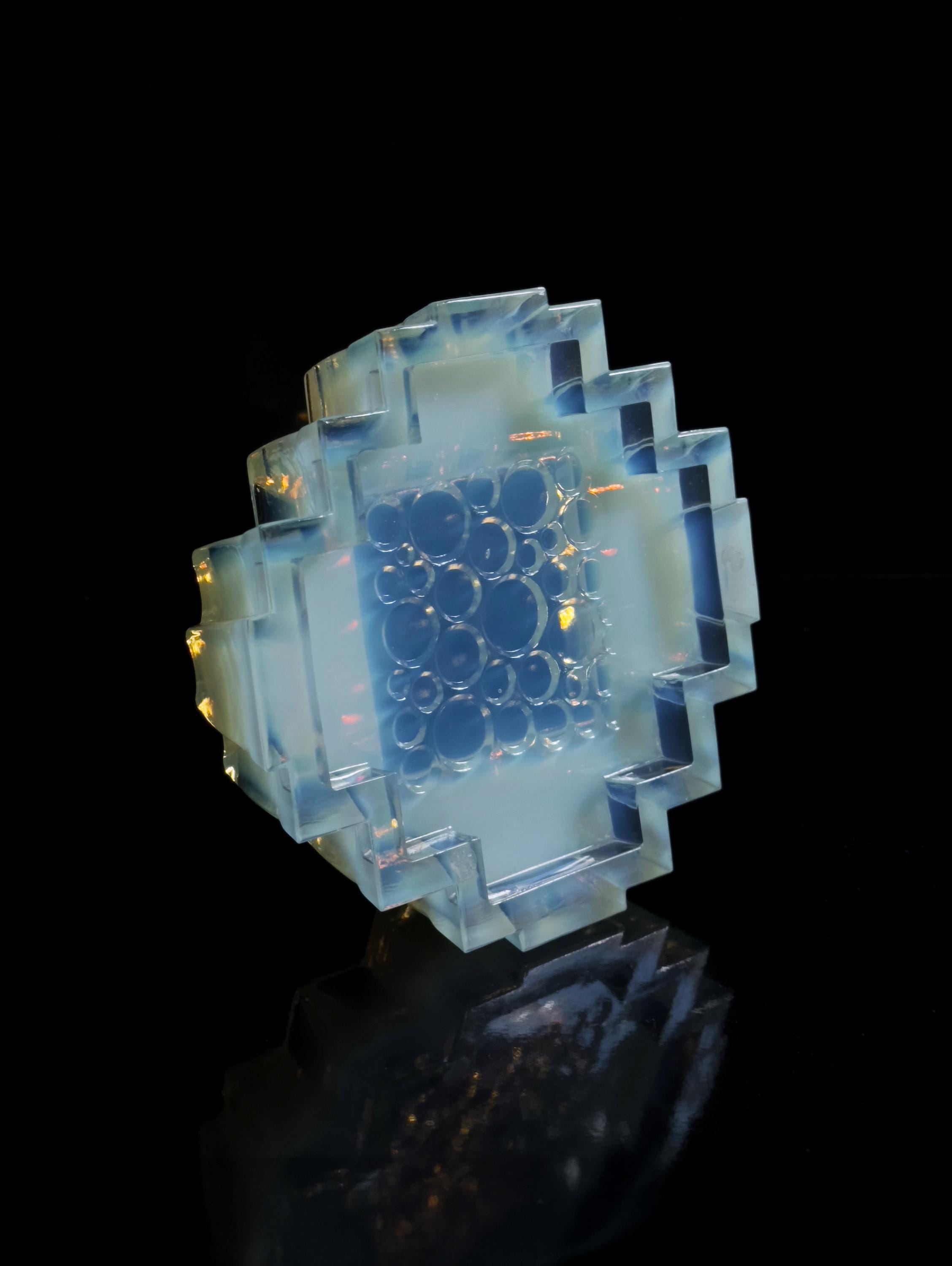 Vintage Art Deco Ashtray Opaline Glass 1930s