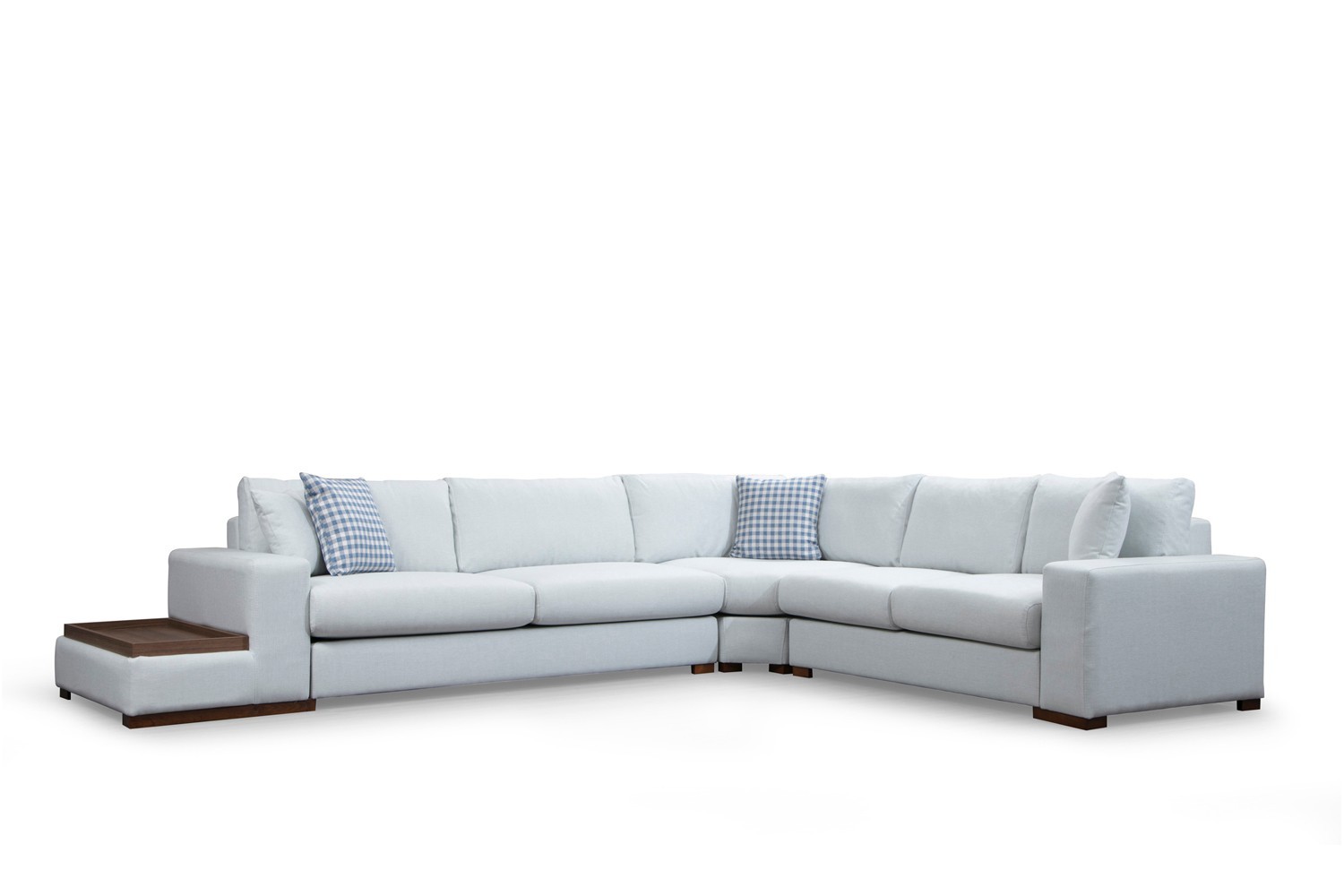 Ecksofa Textil Weiß