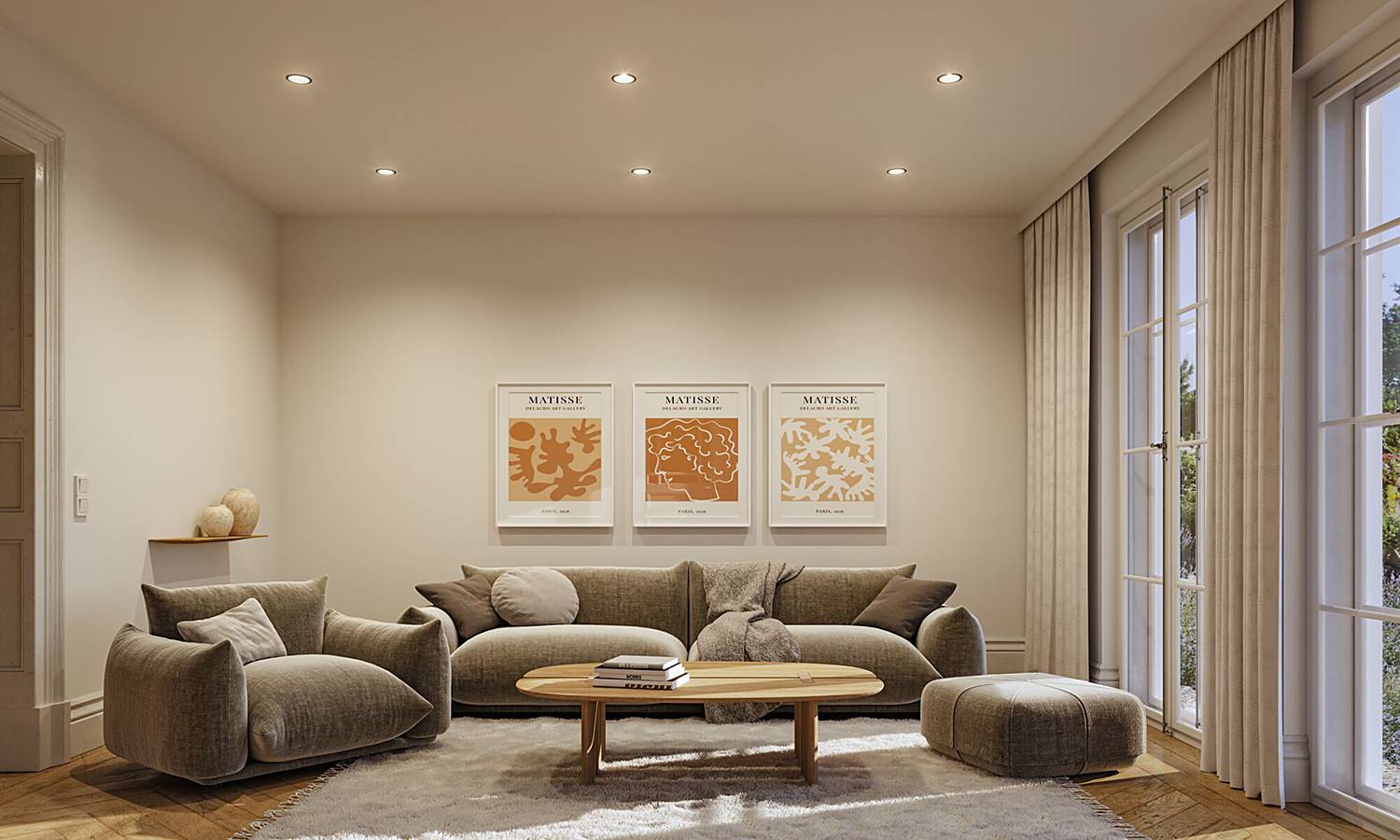 3x Cole Coin Recessed light set Aluminium Black