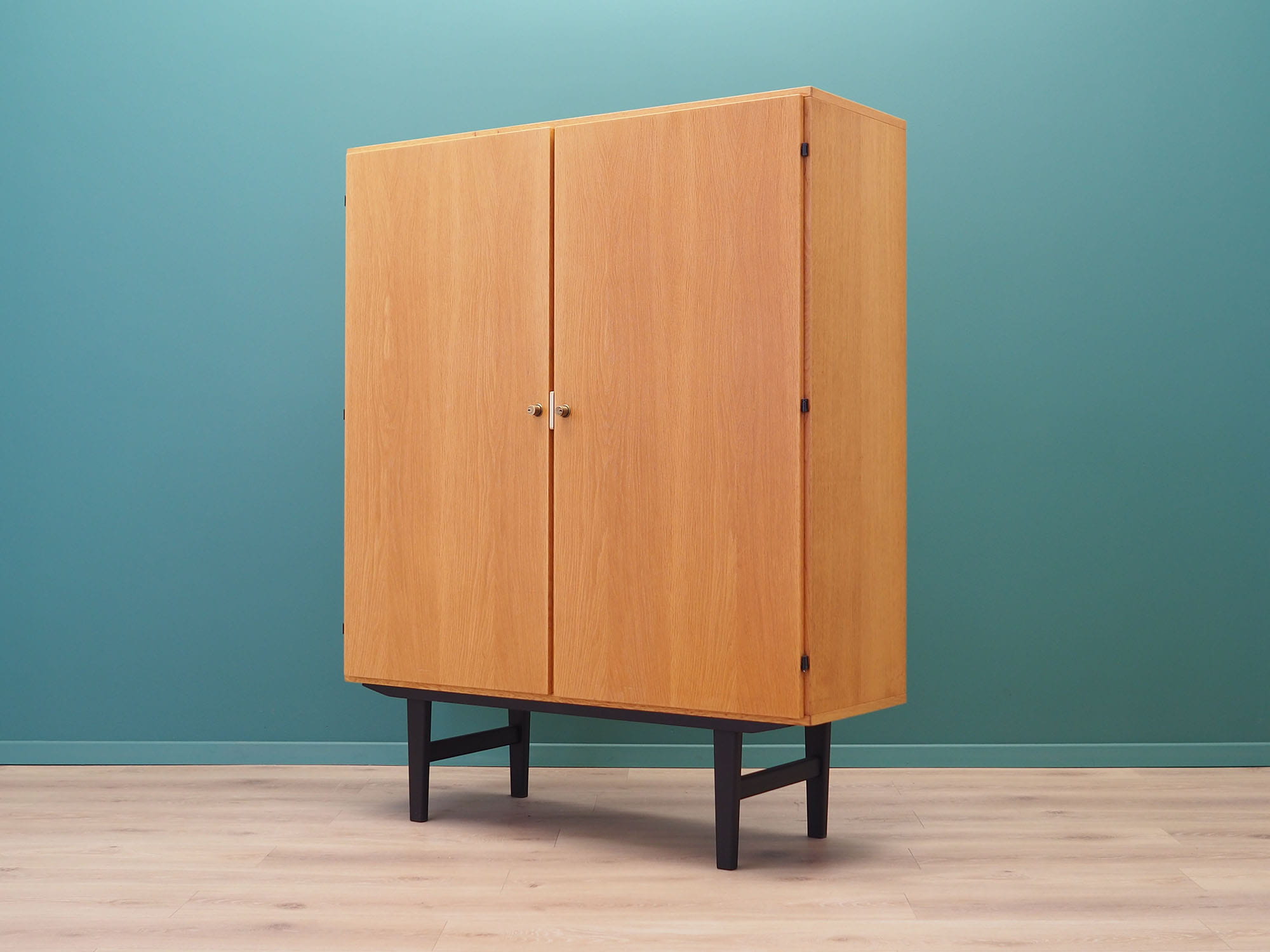 Vintage wardrobe ash wood brown 1970s