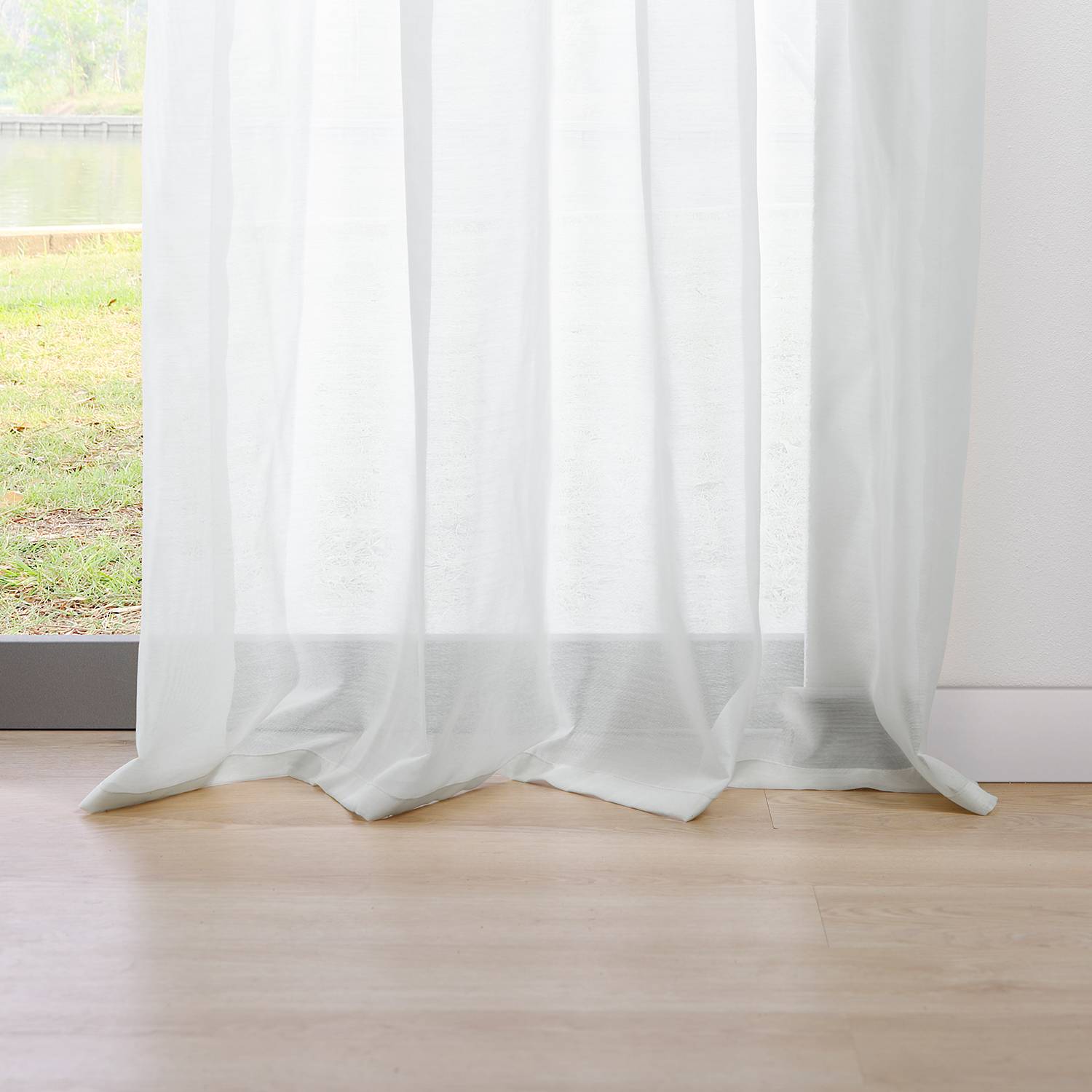 Ösenschal Pure Polyester Weiß 135 x 245 cm