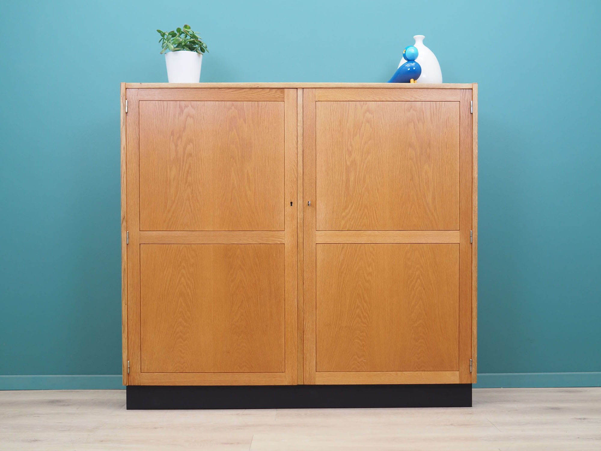 Vintage cabinet Oak wood Brown 1960s