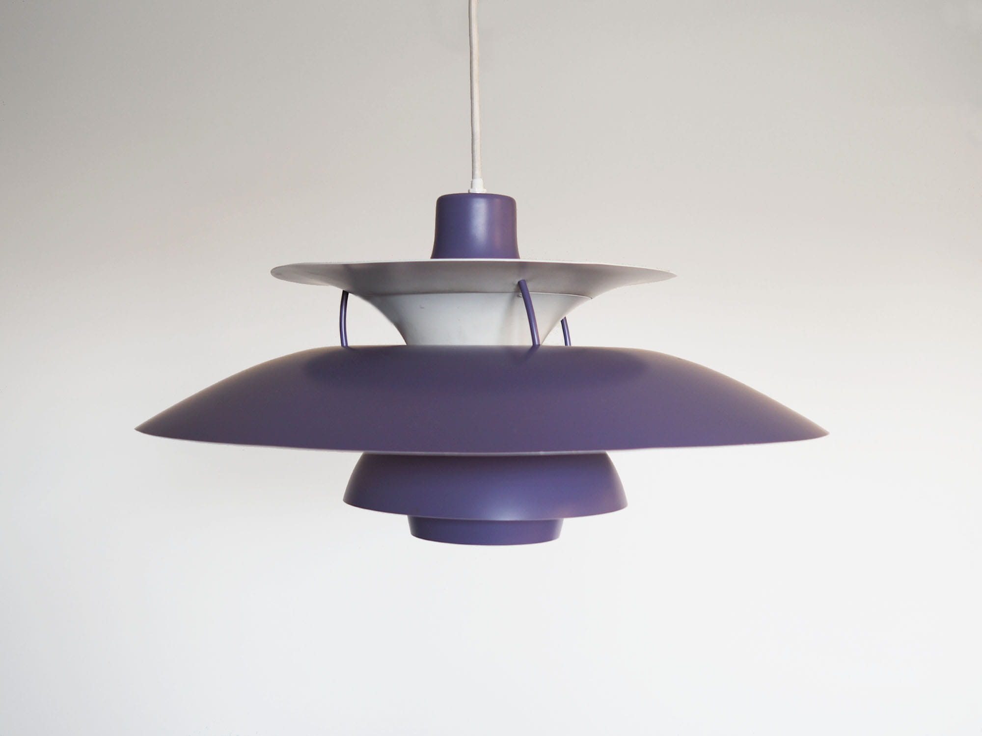 Vintage Pendant Lamp Metal Violet 1970s