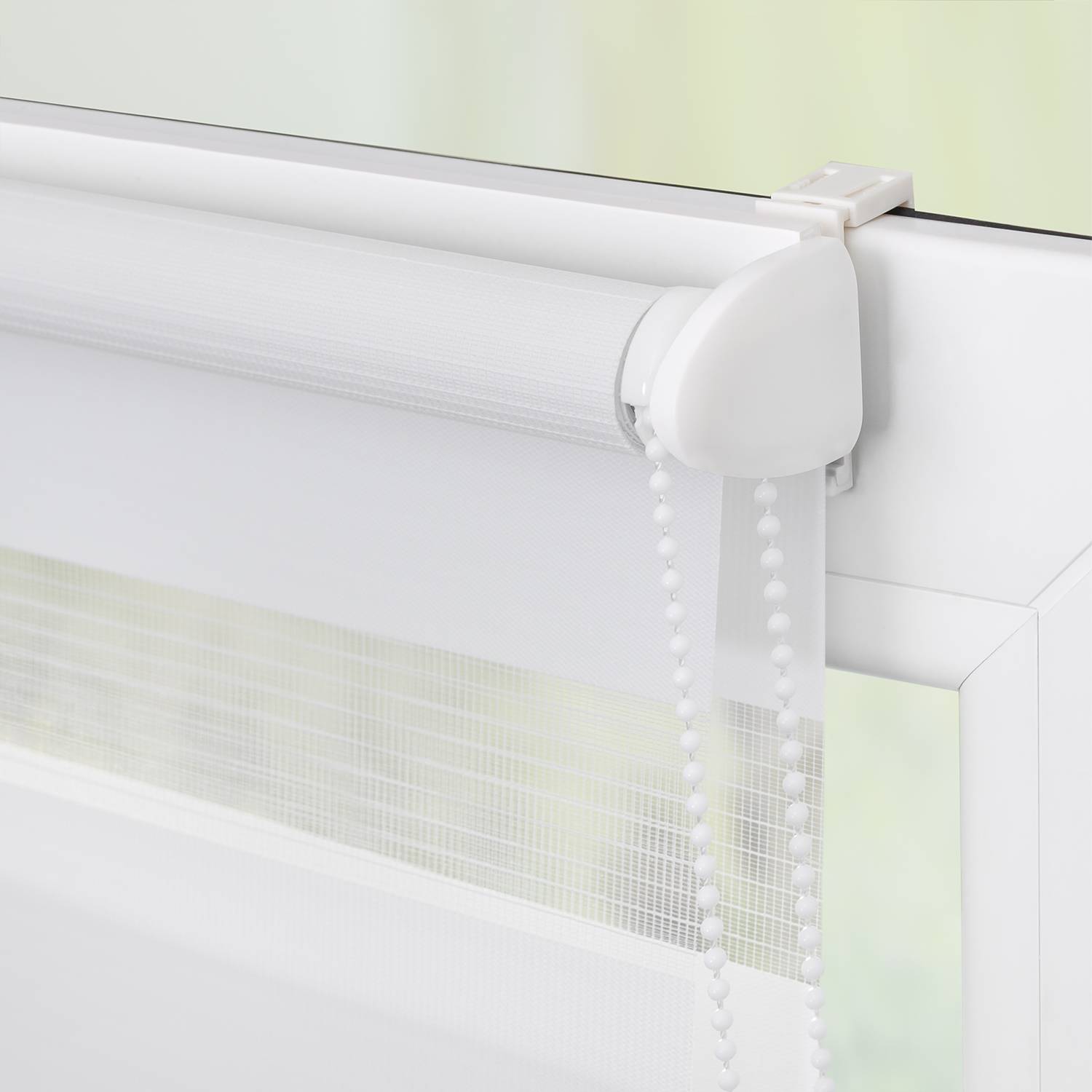 Duo-Rollo Piasek II Webstoff Weiß 80 x 150 cm