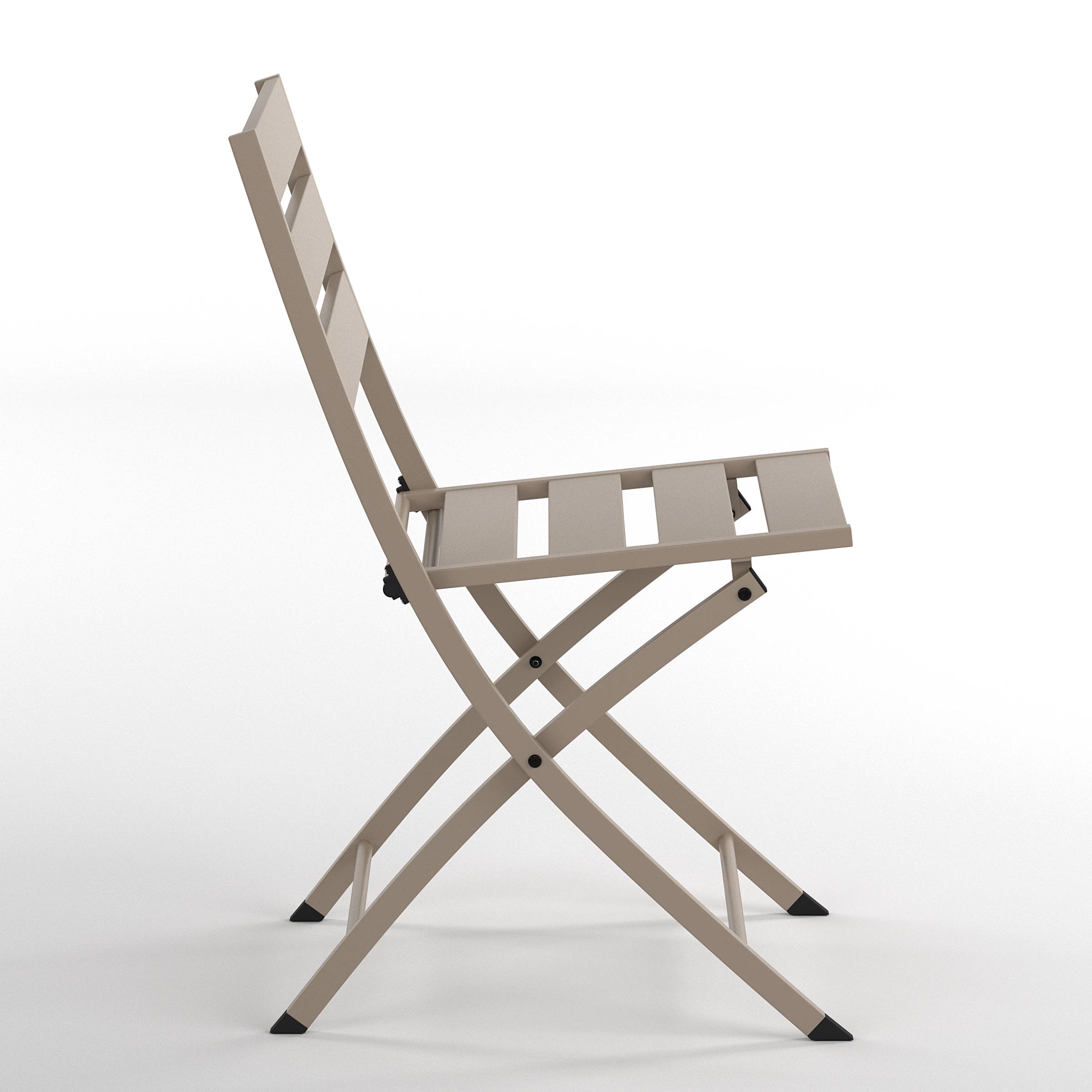 Klappstuhl Kovo 2er Set Stahl Taupe