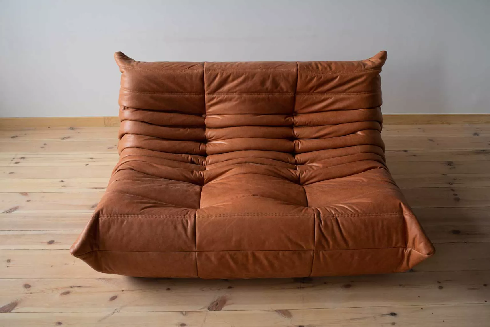 Togo Lounge Set 5-piece Pull-Up Leather Peach Brown
