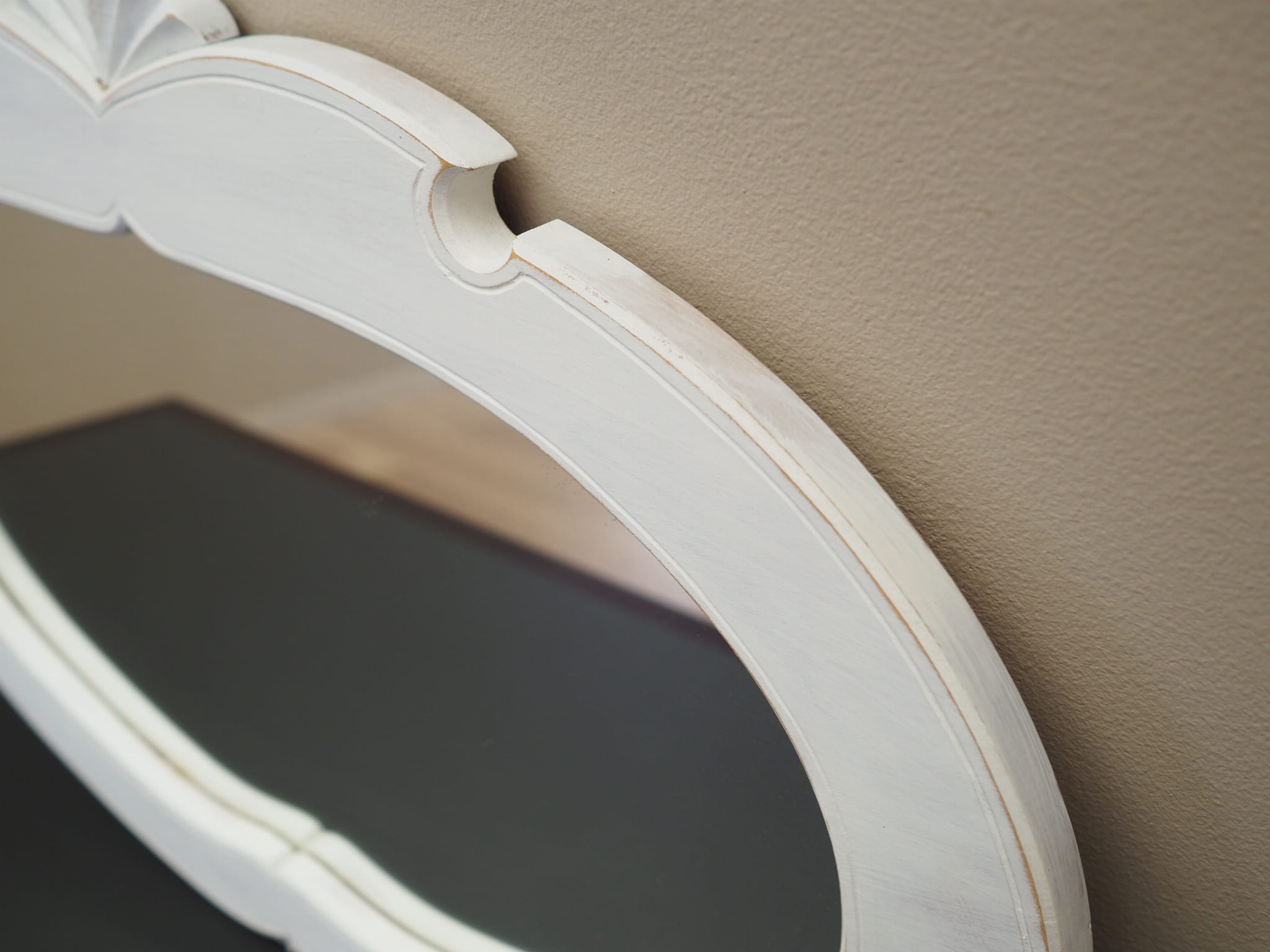 Vintage Mirror Pine White 1960s