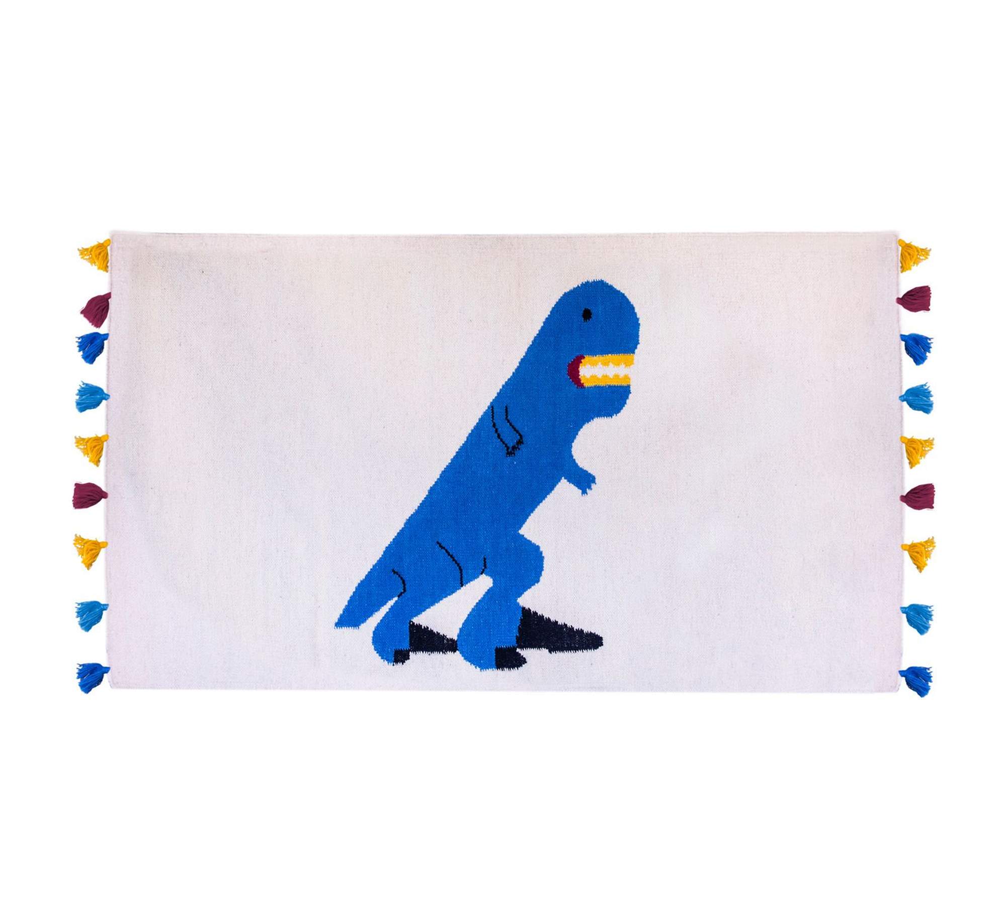 Kinder-Teppich Dinosaurier Blau 90 x 150 cm