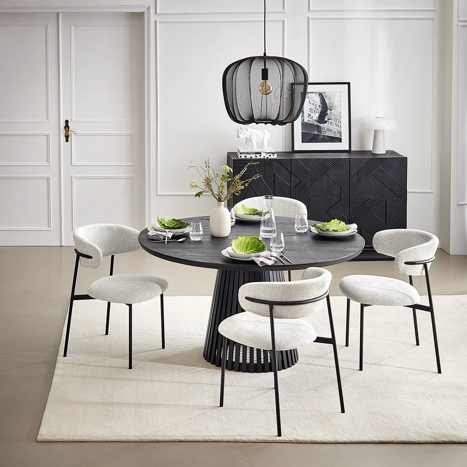 2x Podington Upholstered Chair Light Grey