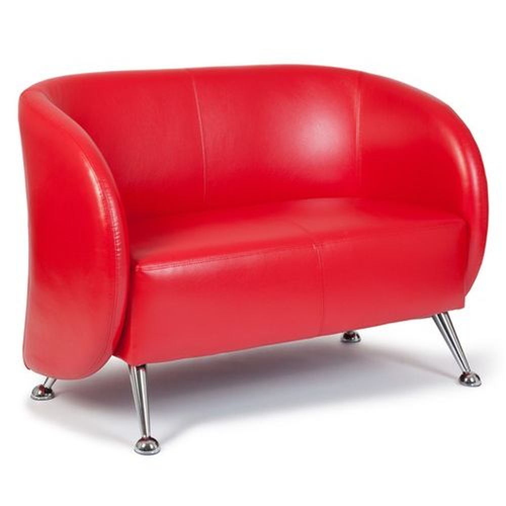 ST. LUCIA 2-Seater Sofa Faux Leather Red
