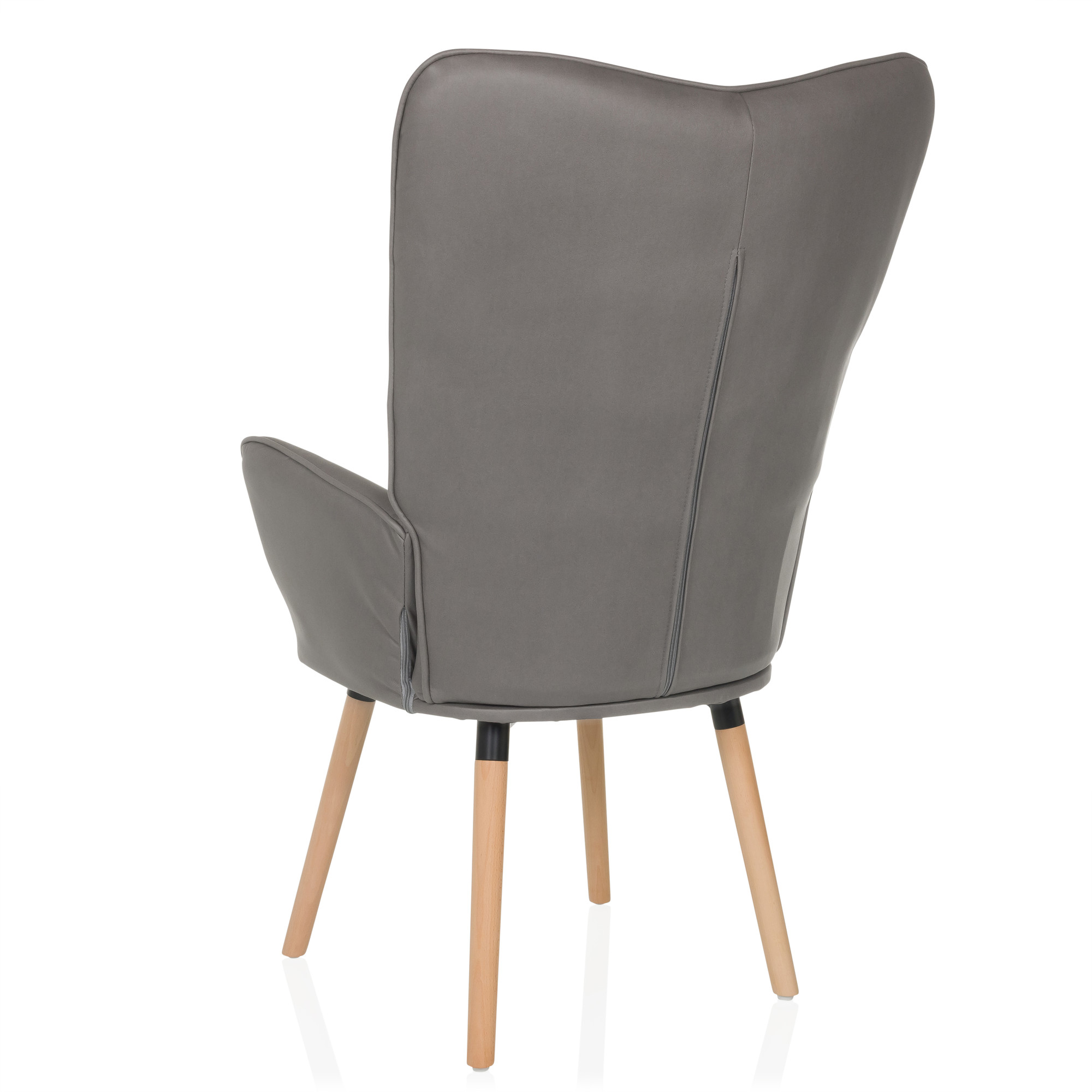 Havenio I Poltrona Tessuto Velluto Grigio