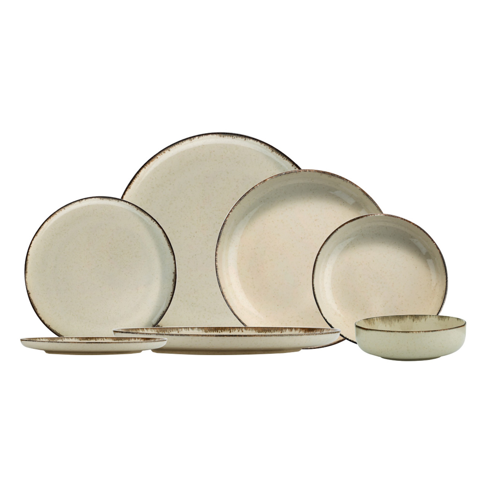 Tableware set 24-piece porcelain cinnamon