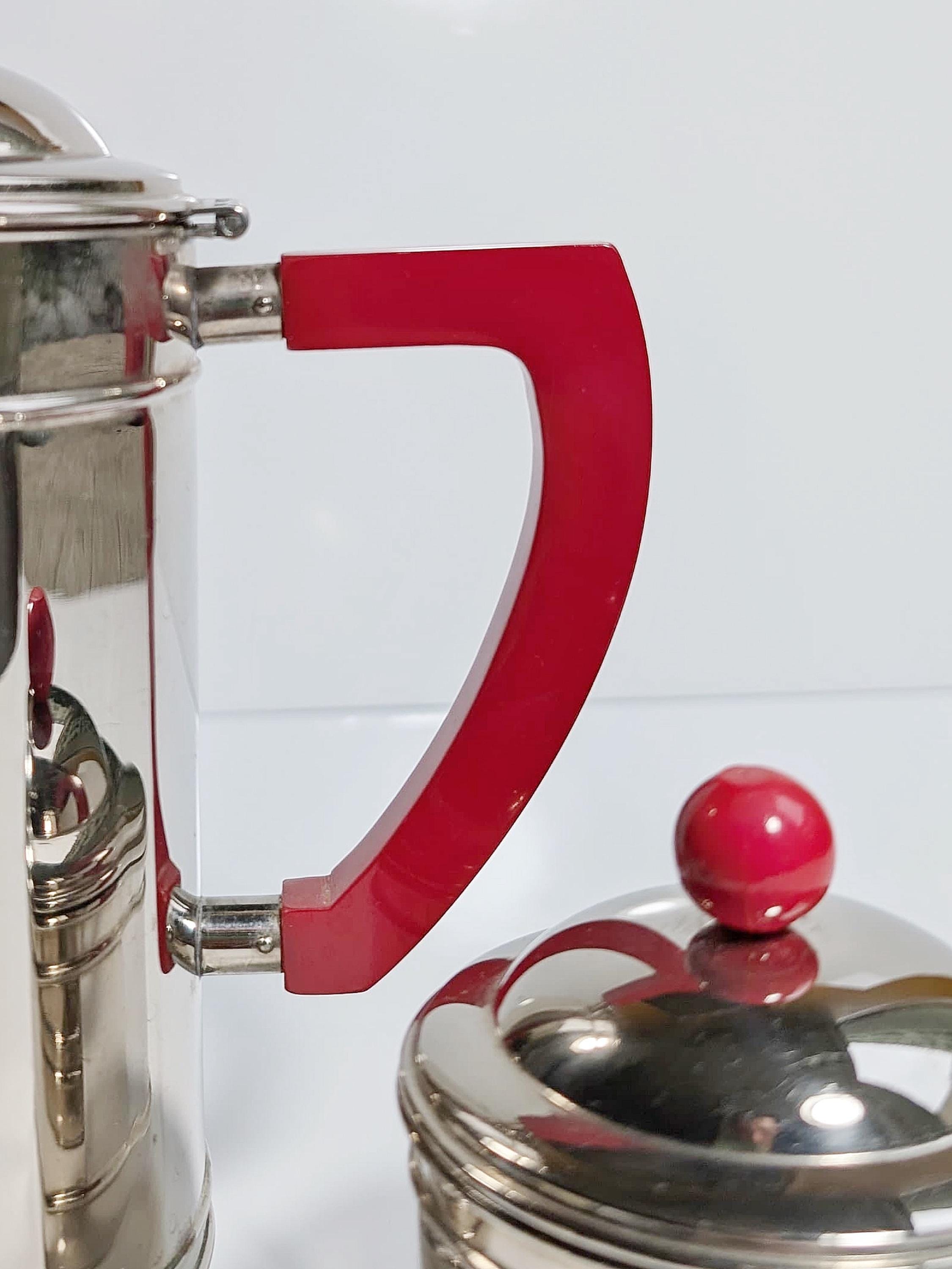 Servizio da caffè Art Déco cromo argento anni '30