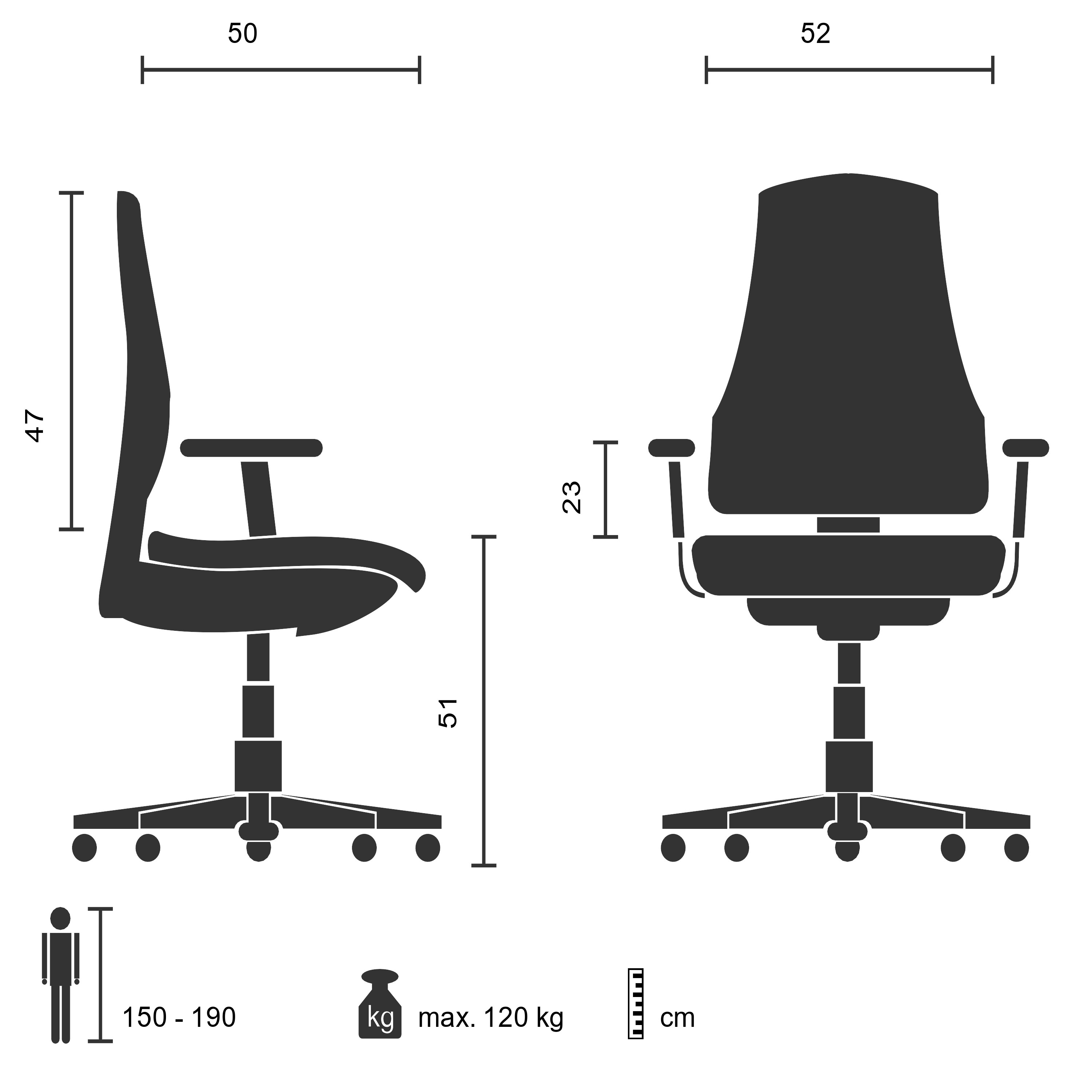 PARIBA V IV  Bürostuhl Drehbar Leder Schwarz