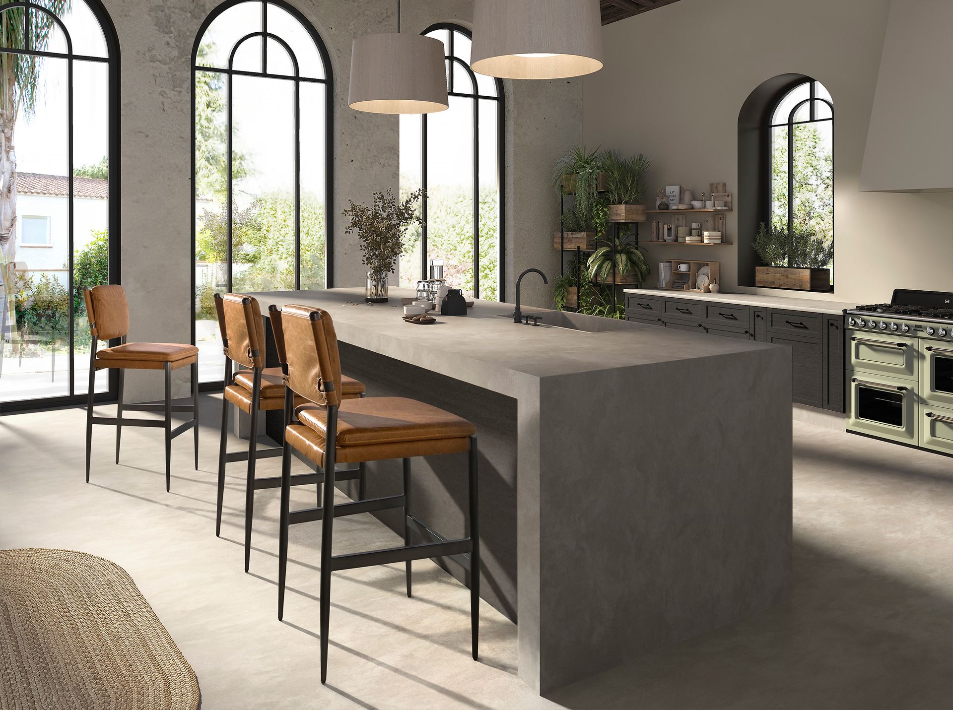 Sgabello da bar pelle marrone