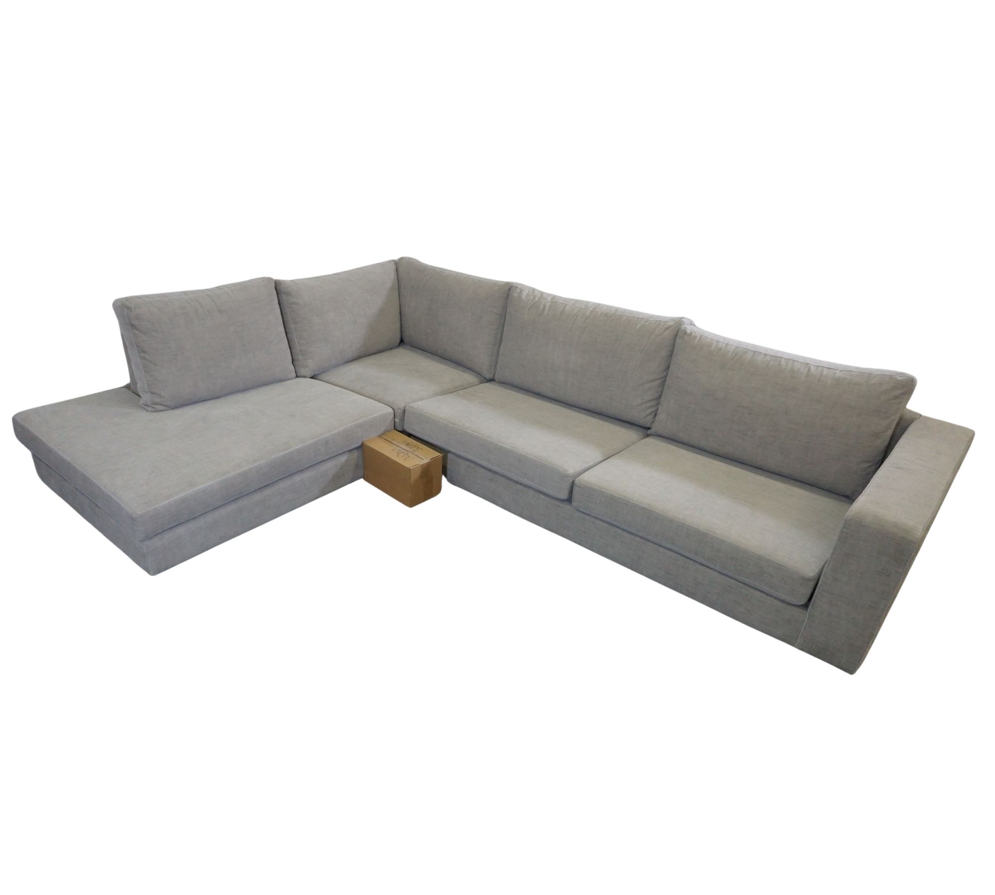 Indivi Ecksofa mit Loungemodul Napoli-Stoff 2250 Silvergrau