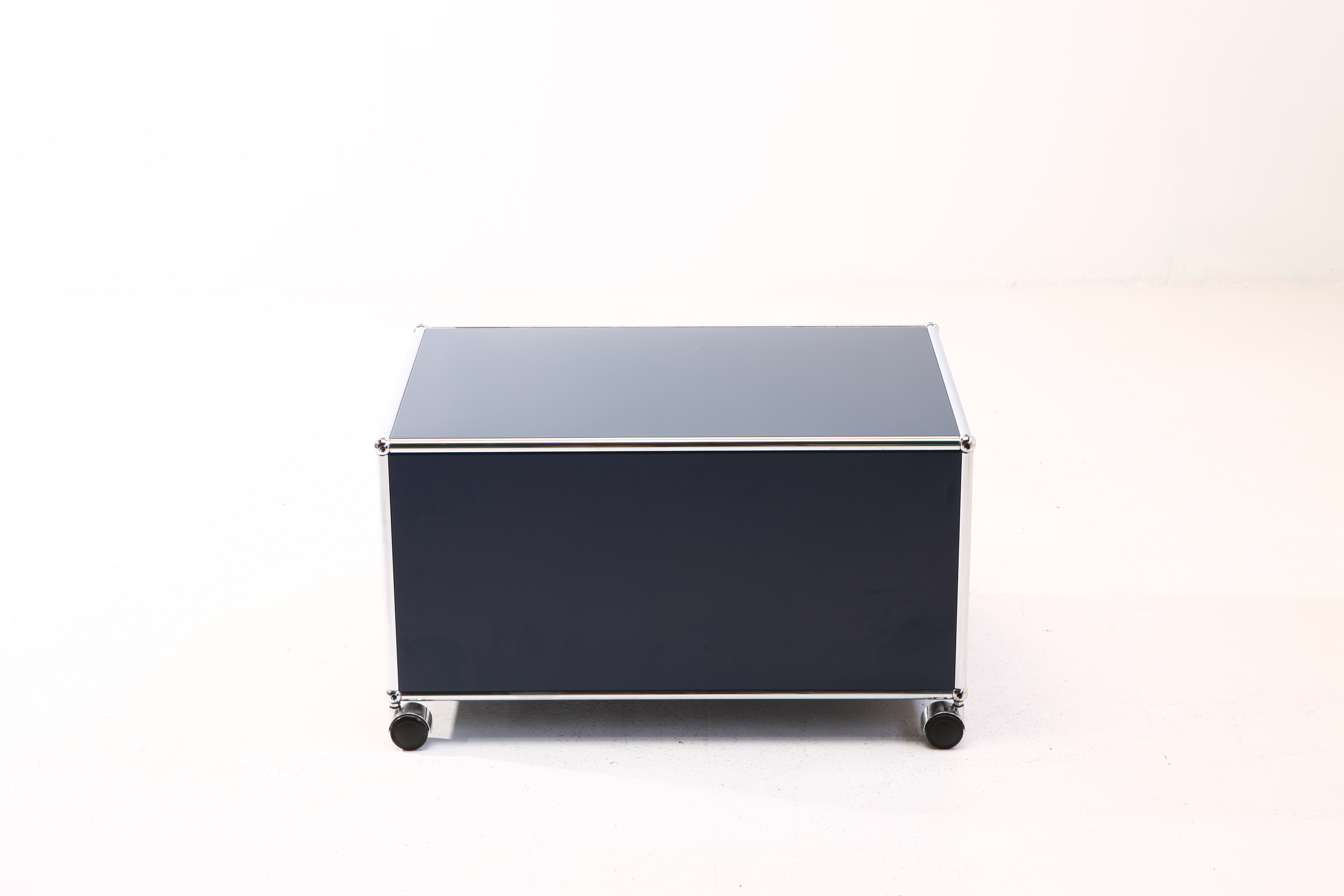 Lowboard 1x1 with casters steel blue