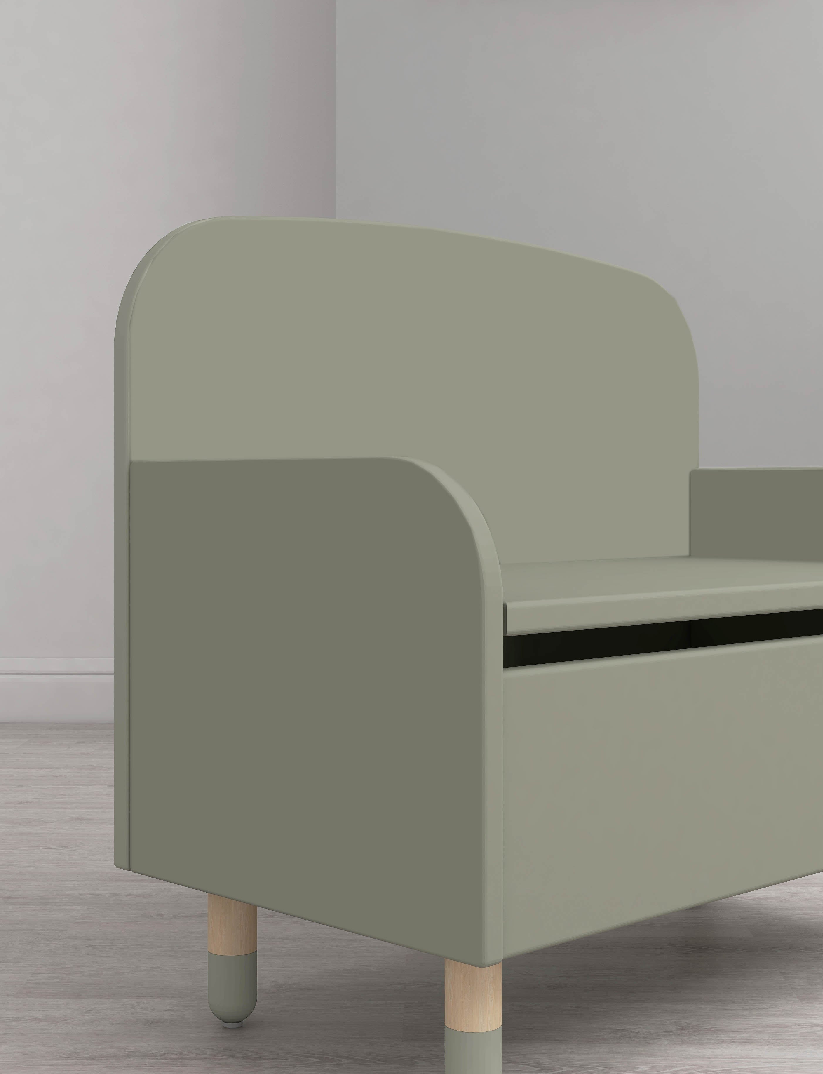 Dots Kinder Aufbewahrungsbank Eschenholz Grün