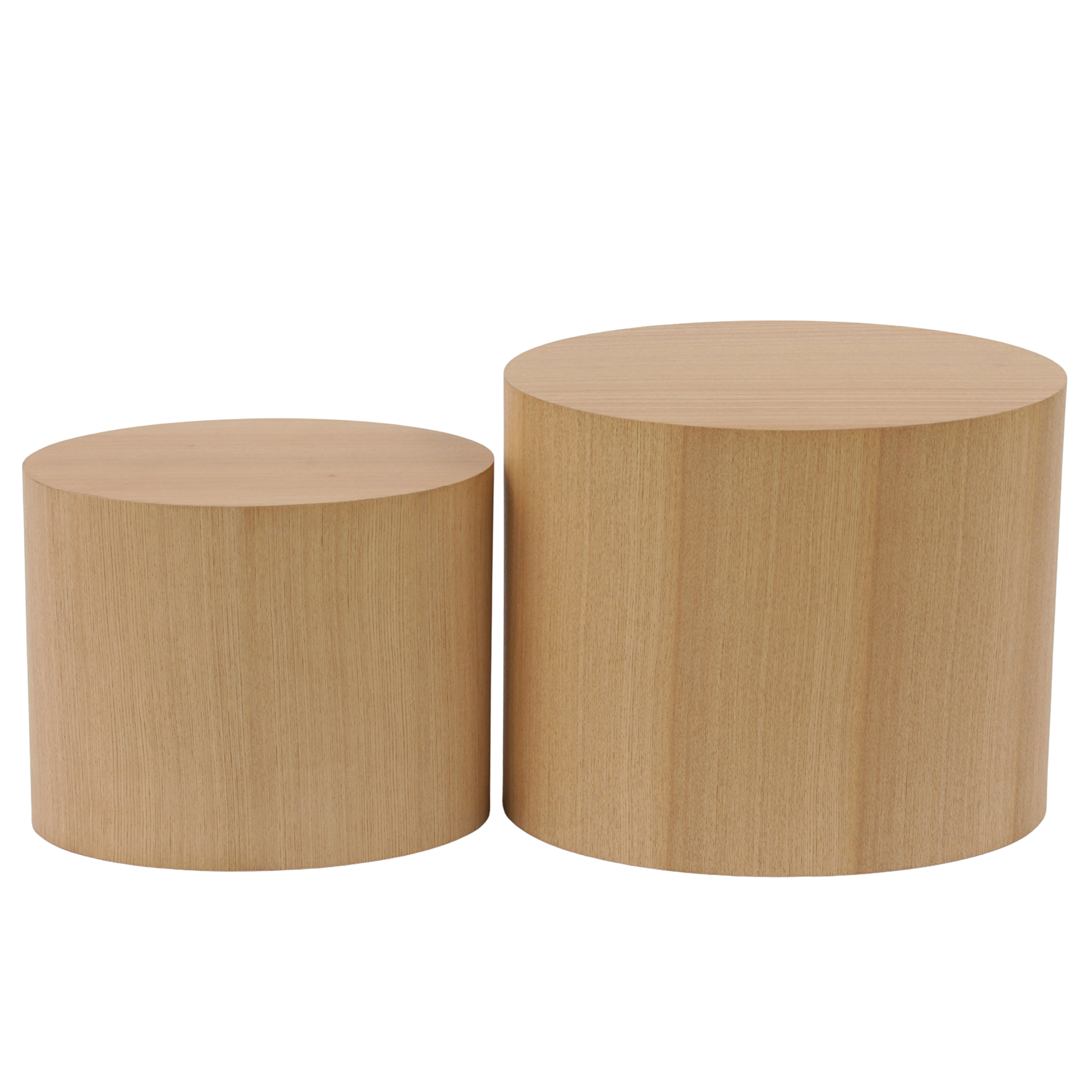 2x Beistelltisch Elipse Echtholzfurnier Esche Hell