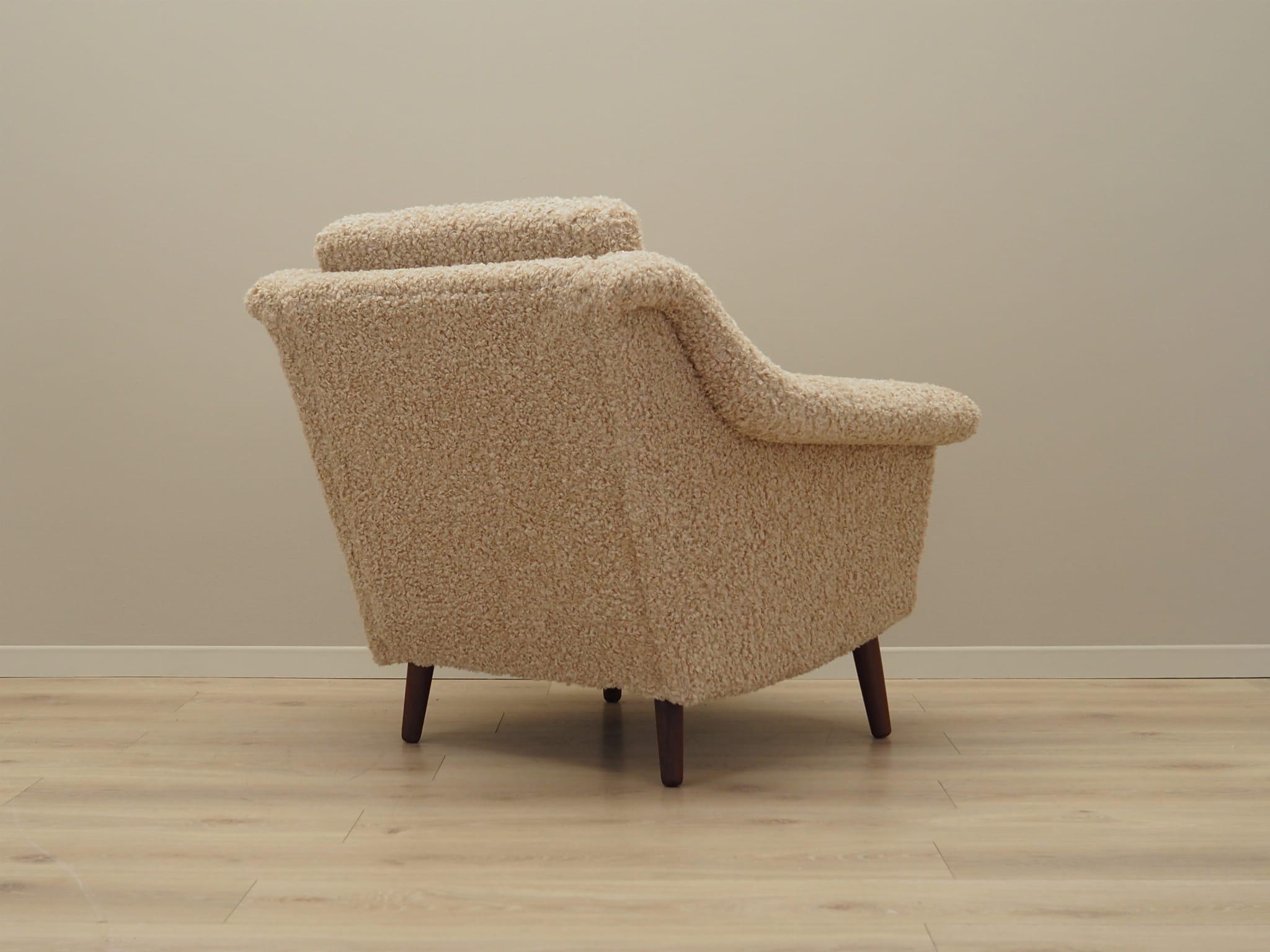 Vintage armchair textile wood beige 1970s