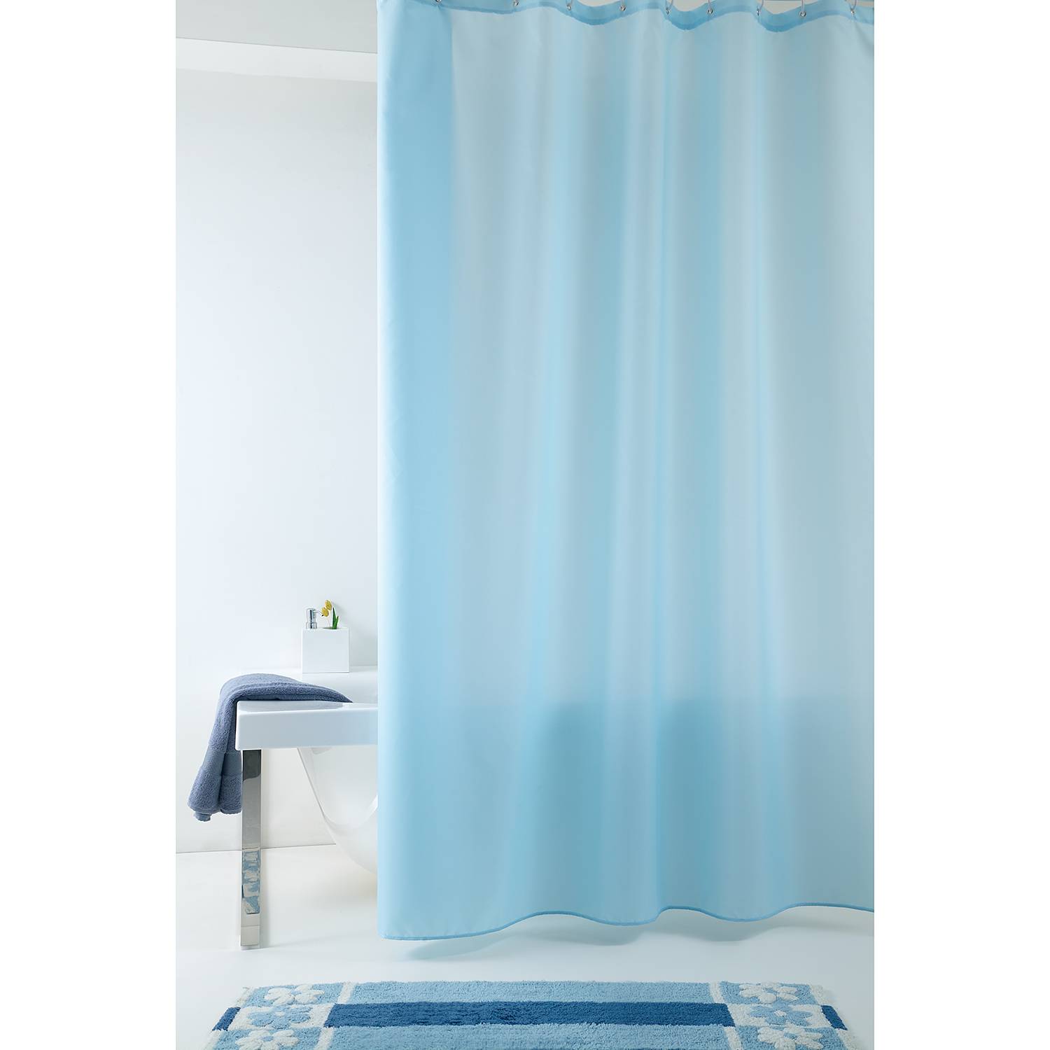 Duschvorhang Impressa Polyester PVC Blau 240 x 200 cm
