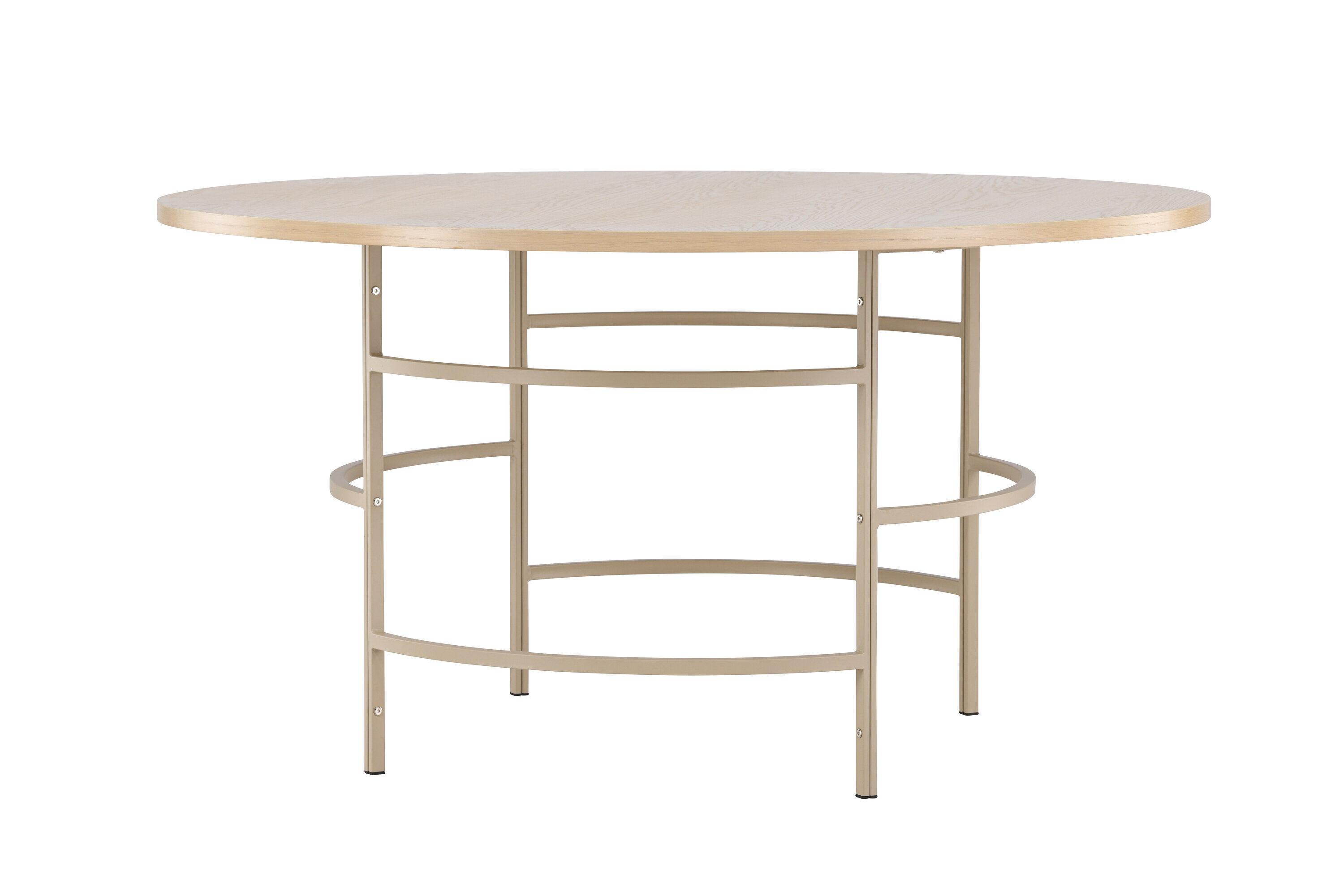 Copenhagen Dining table Wood Metal Beige ⌀140cm