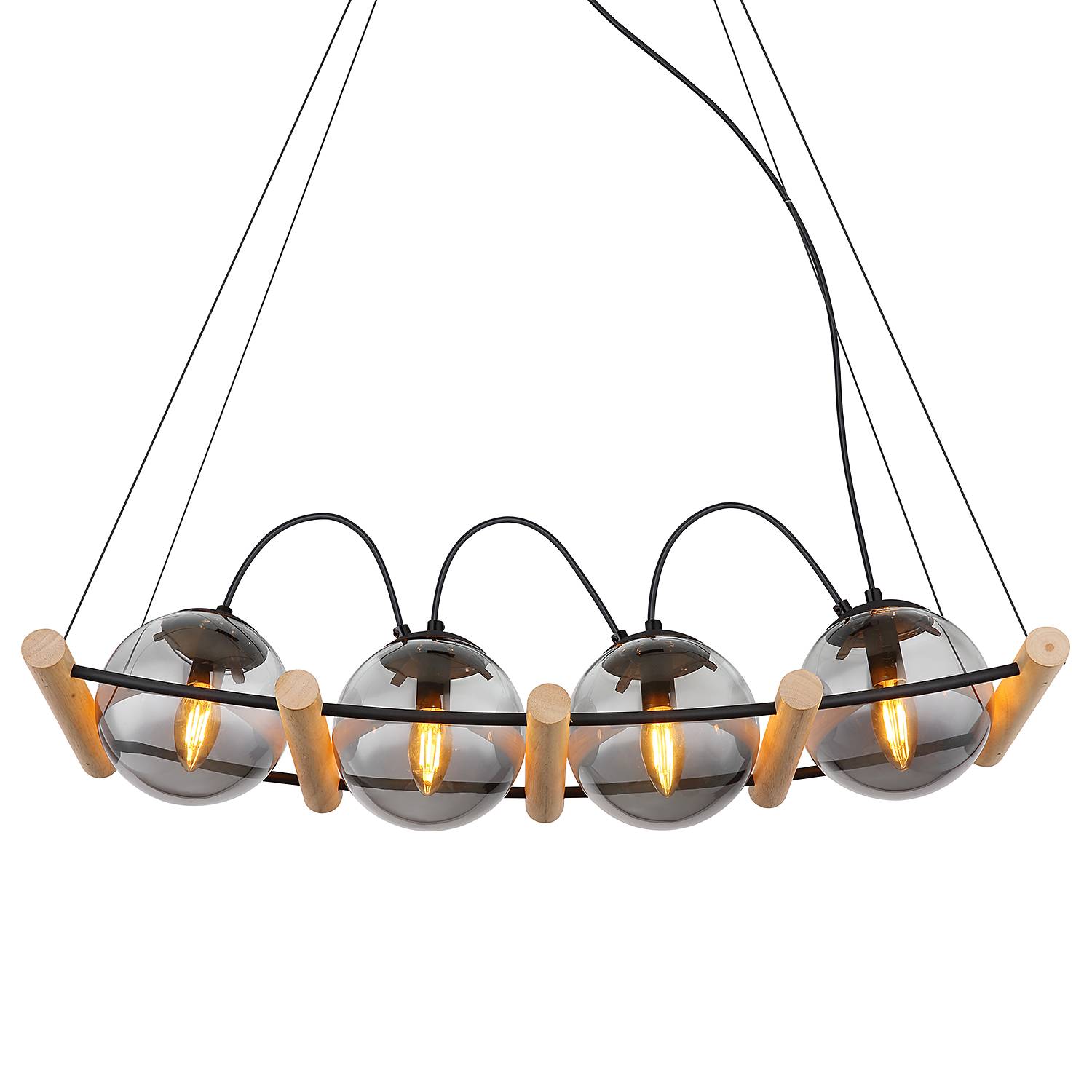 Leona pendant lamp stained glass iron 4-flame