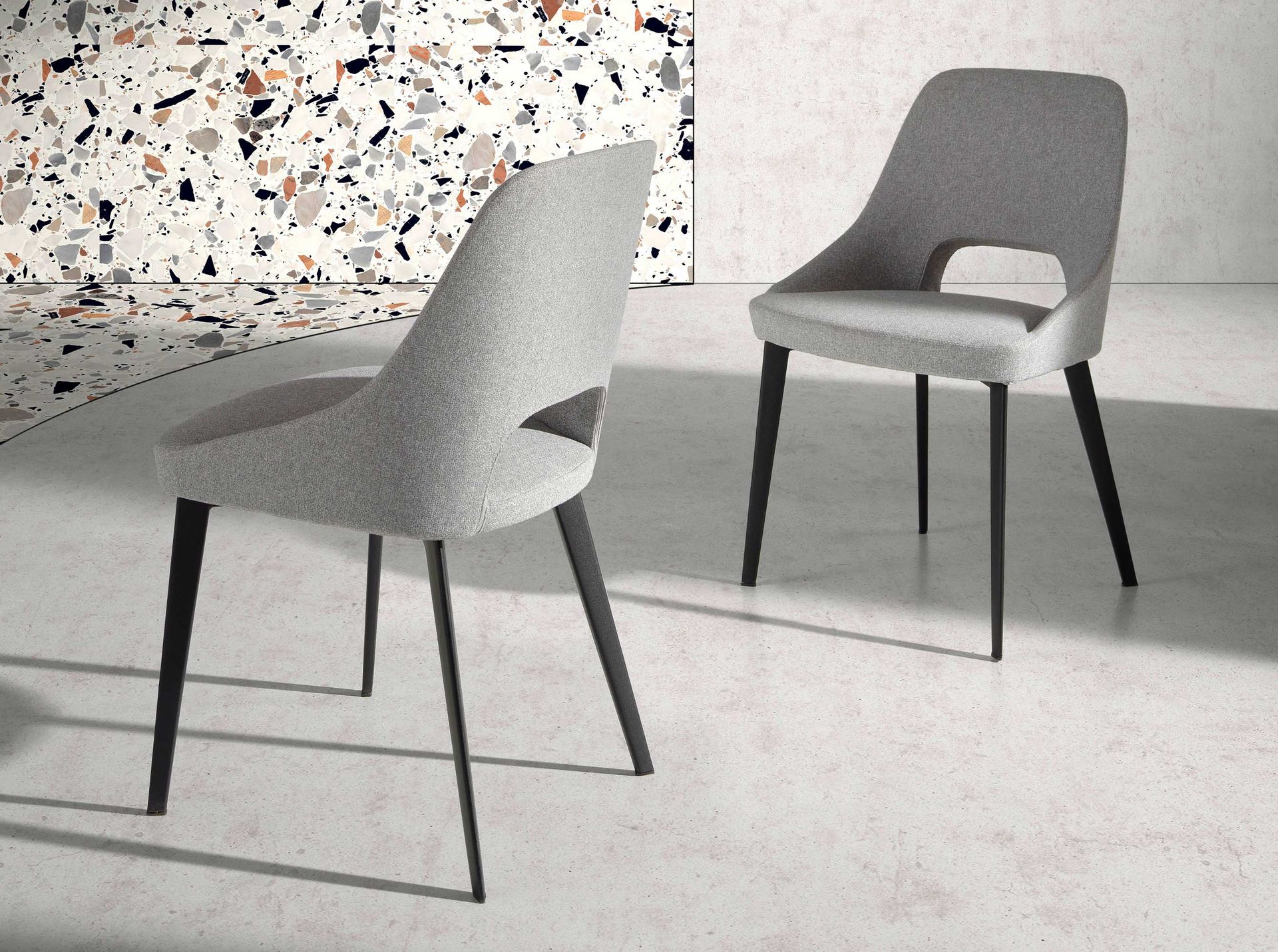 Dining chair textile gray